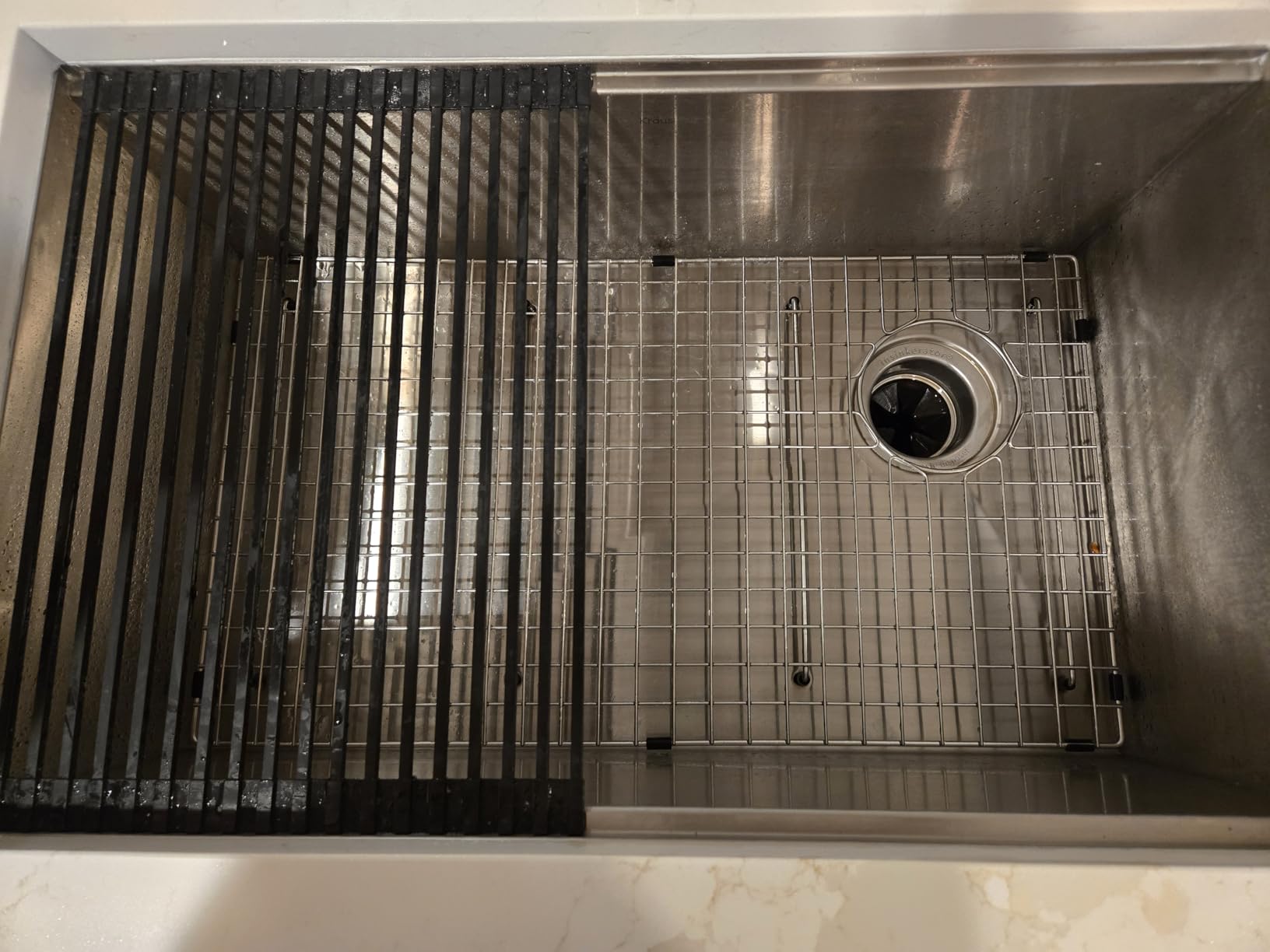 KRAUS Stainless Steel 32 in Undermount Kitchen Sink KWU110-32 | 16-gauge TRU16 steel, integrated ledge for accessories, cutting board and roll-up rack included, NoiseDefend soundproofing customer photo 1