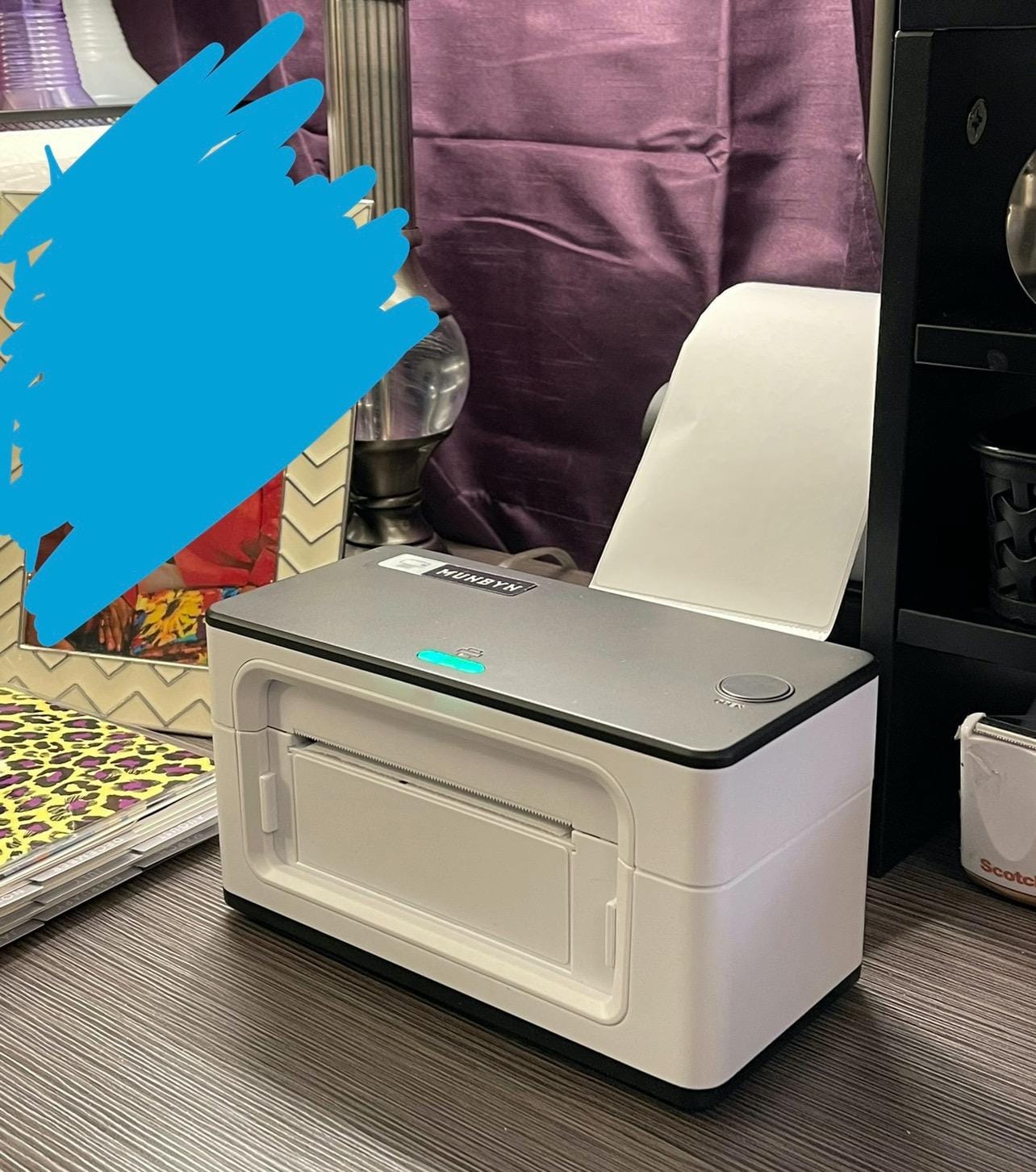MUNBYN RealWriter 941 Bluetooth USB 4x6 Shipping Thermal Label Printer | USB & Bluetooth, Compatible with macOS & Windows, Supports Amazon Shopify USPS, Small Business & Home Use White customer photo 1