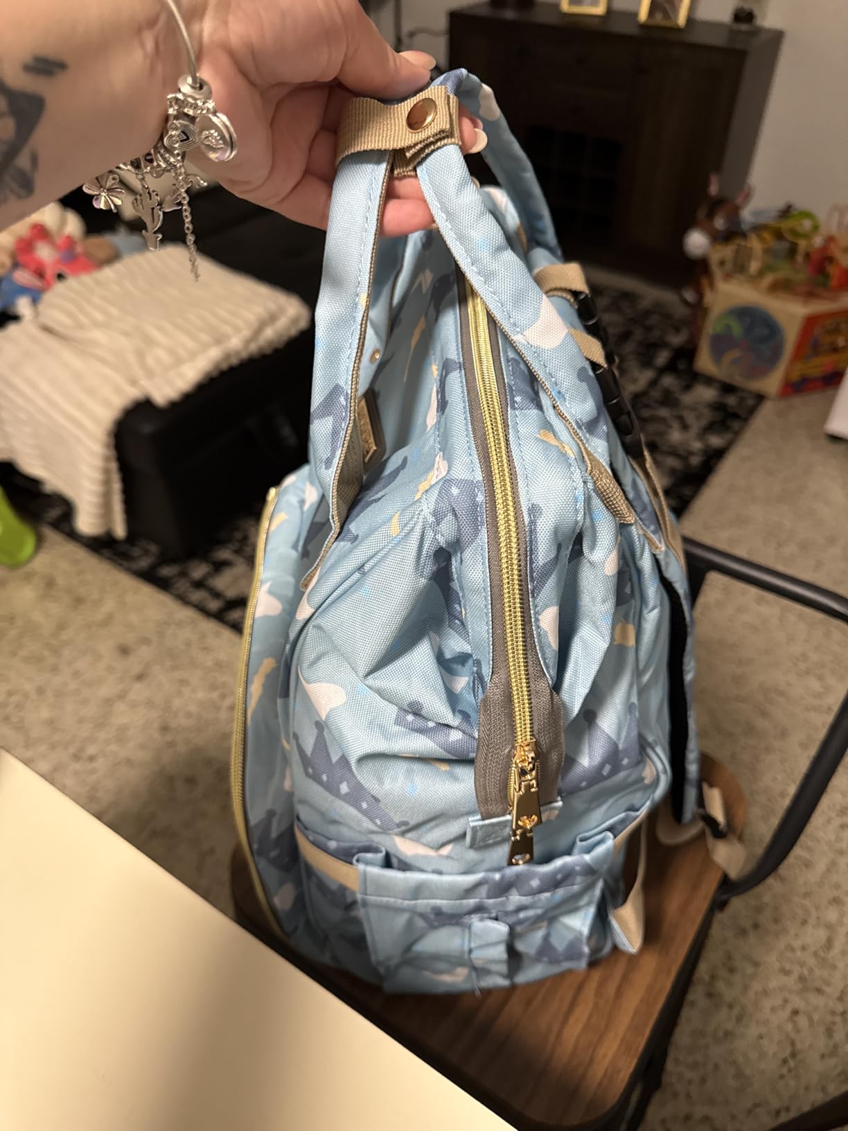 Diaper Bag Backpack for Women, Baby Bags for Girls, Diaper Bag with Changing Pad, and Insulated Pockets (Dark Grey + Light Grey) customer photo 1