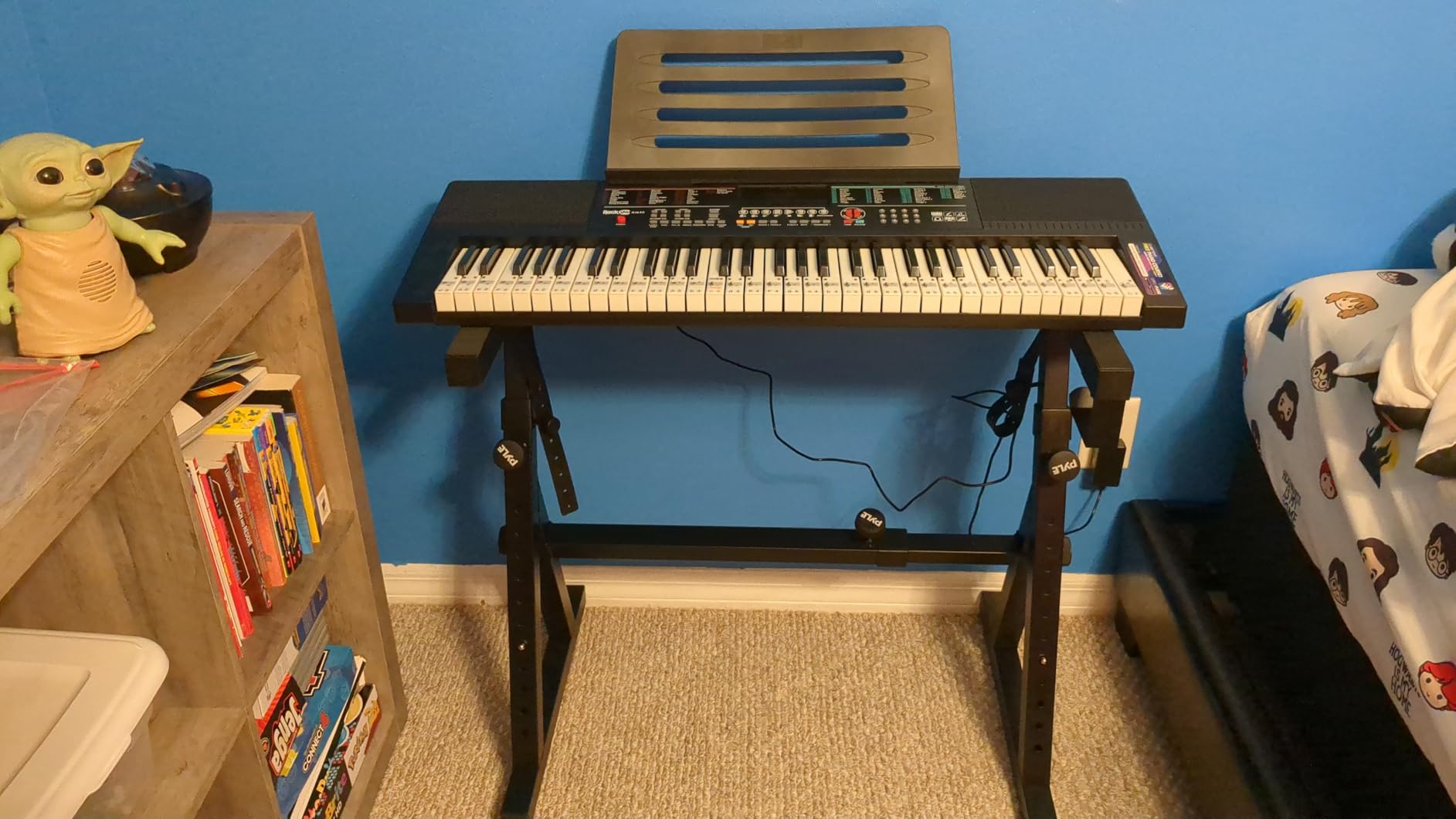 Heavy Duty Folding Keyboard Stand - Sturdy Reinforced Z Design W/ Adjustable Width & Height, Foam Padded Arms, Digital Piano Stand, Fits 54-88 Key Electric Pianos - Pyle PKST38 customer photo 1