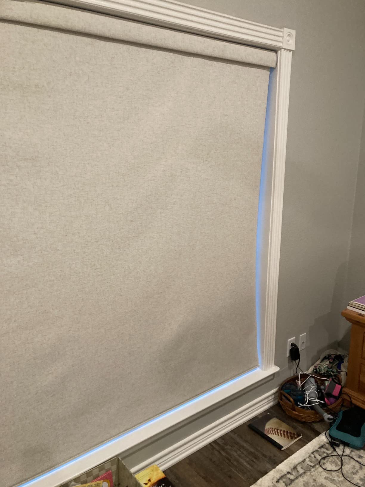 Graywind Motorized Roller Shades 100% Blackout Free Stop Window Shades Cordless Wireless Remote Control Window Roller Blinds with Valance for Smart Home and Office customer photo 1