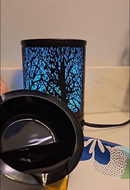 Enaroma Fragrance Wax Melts Warmer with 7 Colors LED Changing Light Classic Black Forest Design Scent Oil Candle Warmer for Home Black Forest customer photo 1