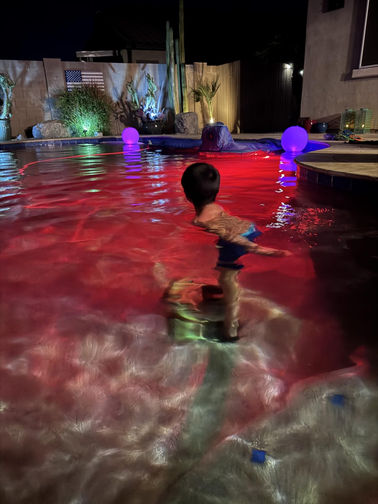 HAPIKAY Solar Floating Pool Lights, 2 Pack, 14-Inch Auto Color-Changing LED Light Balls, Waterproof Inflatable Solar Pool Light, Patio, Backyard Pond Event Wedding Decor customer photo 1