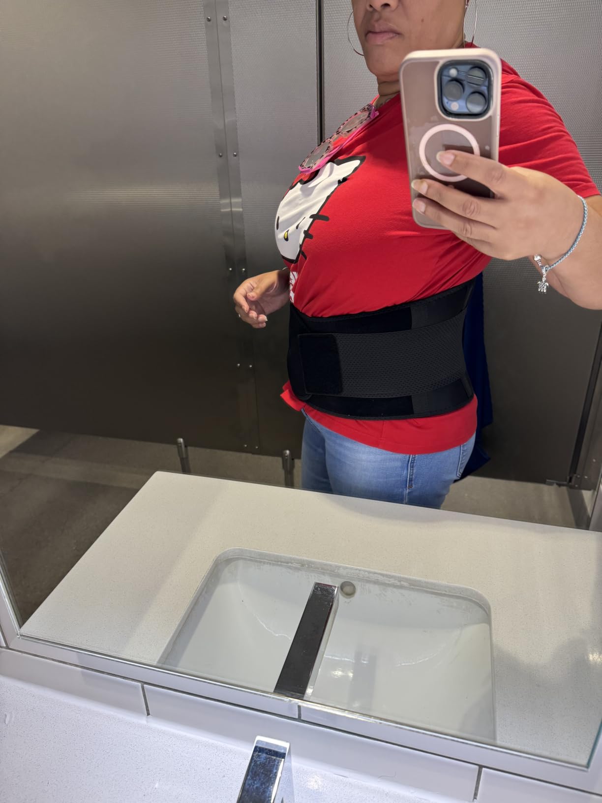 FEATOL Back Brace Support Belt - Lumbar Support Back Brace for Back Pain, Sciatica, Scoliosis, Herniated Disc Adjustable Support Straps - Lower Back Brace with Removable Lumbar Pad for Men & Women customer photo 2