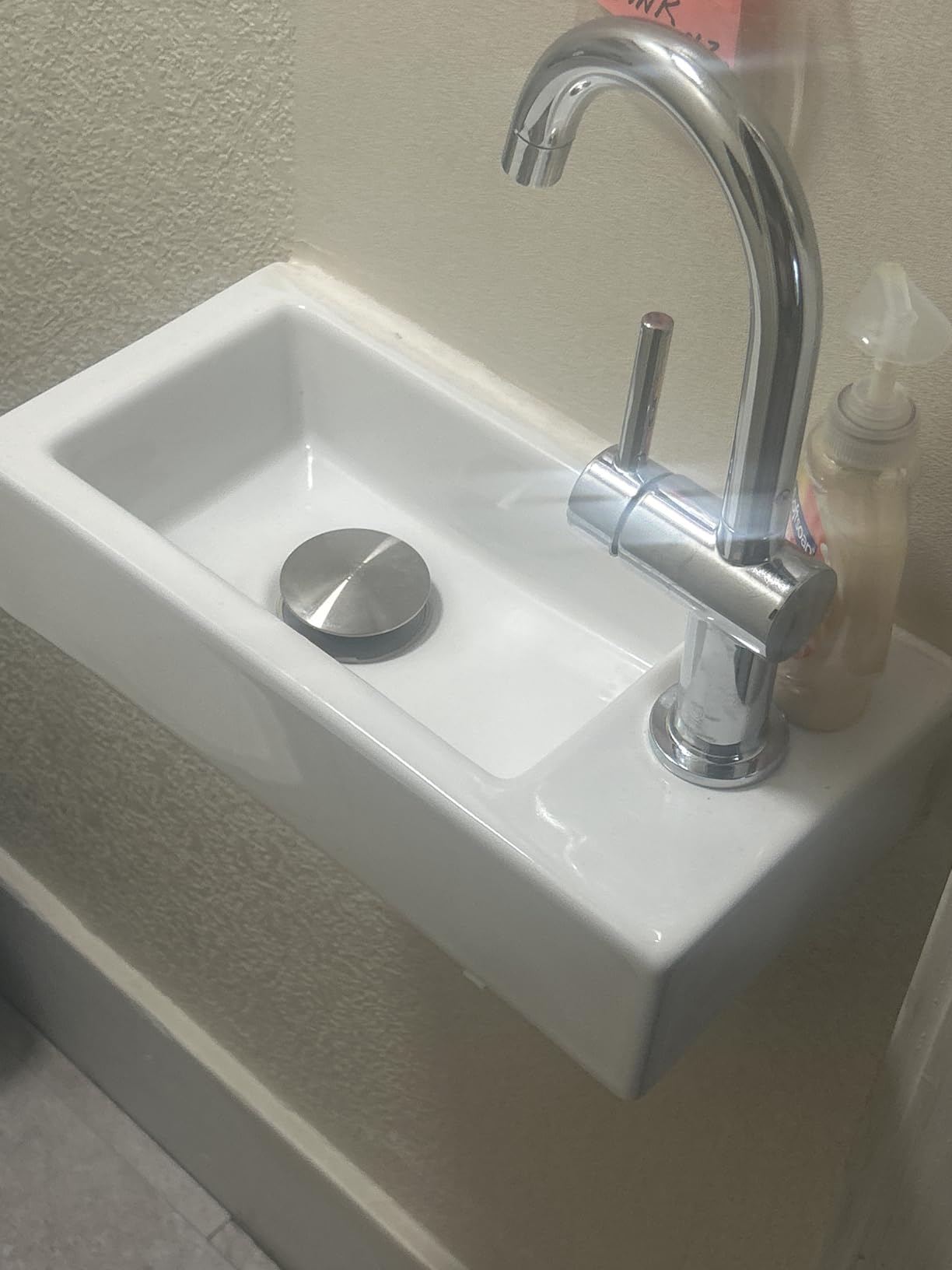 Small Bathroom Sink Wall Mounted Bathroom Sink Rectangle Ceramic Wash Basin Right Hand customer photo 2
