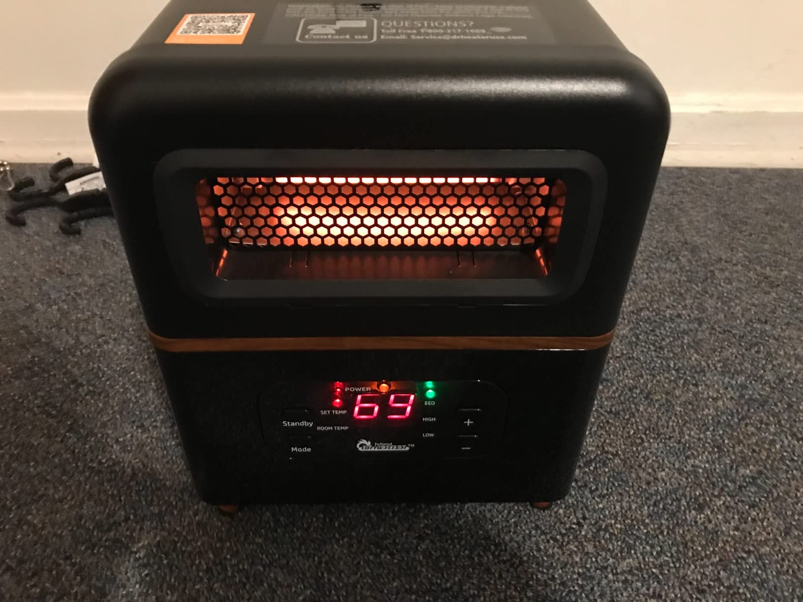 DR. INFRARED HEATER DR-978 New Upgraded Dual Heating Hybrid Portable Infrared Space Heater, 1500W with Remote customer photo 2
