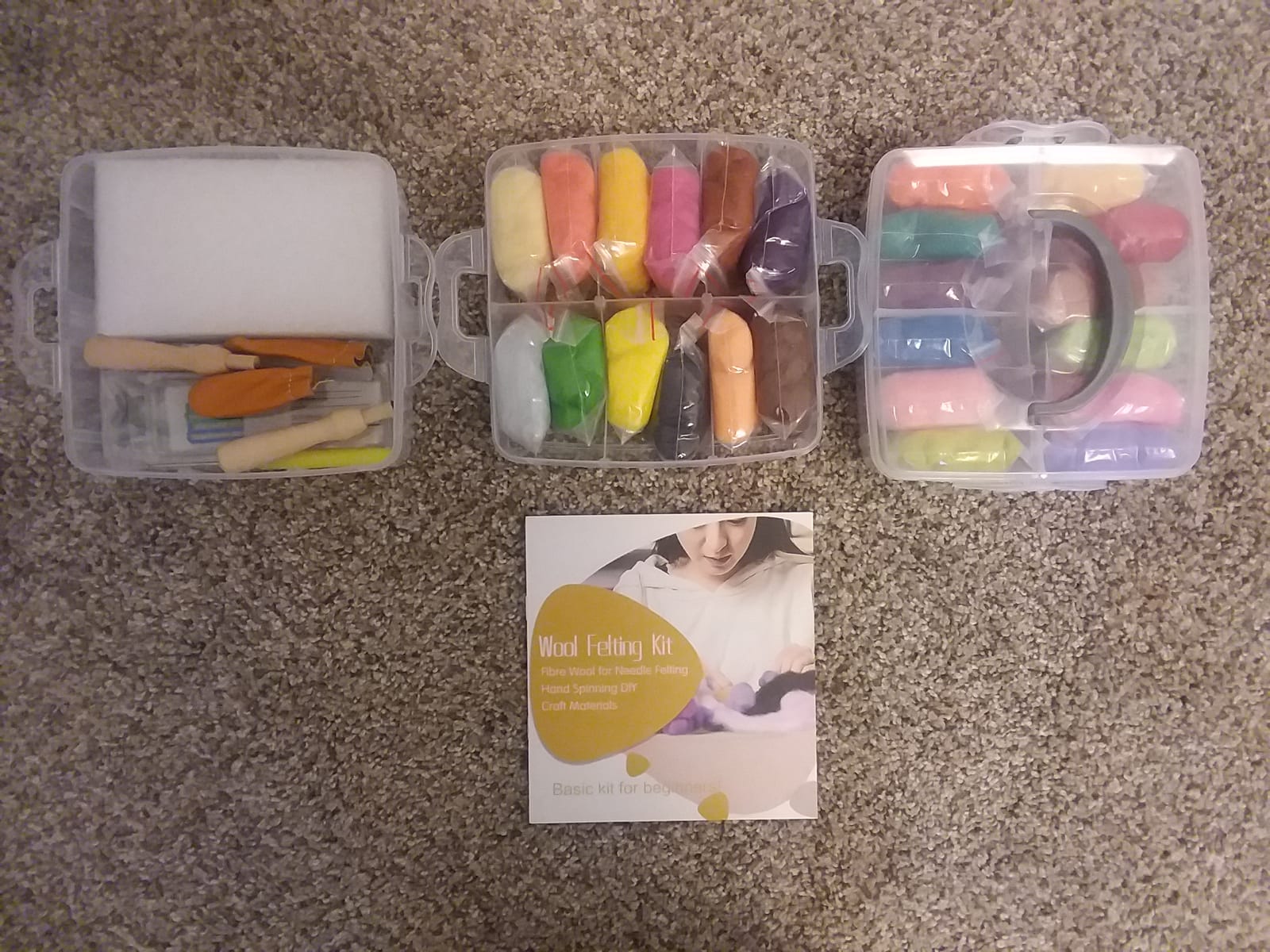 JUPEAN Needle Felting Kits for Beginners Adults Needle Felting Supplies | 24 Colors Wool Roving Wool Felting Kit Needle Felting Tools Complete Needle Felting Starter Kit customer photo 2