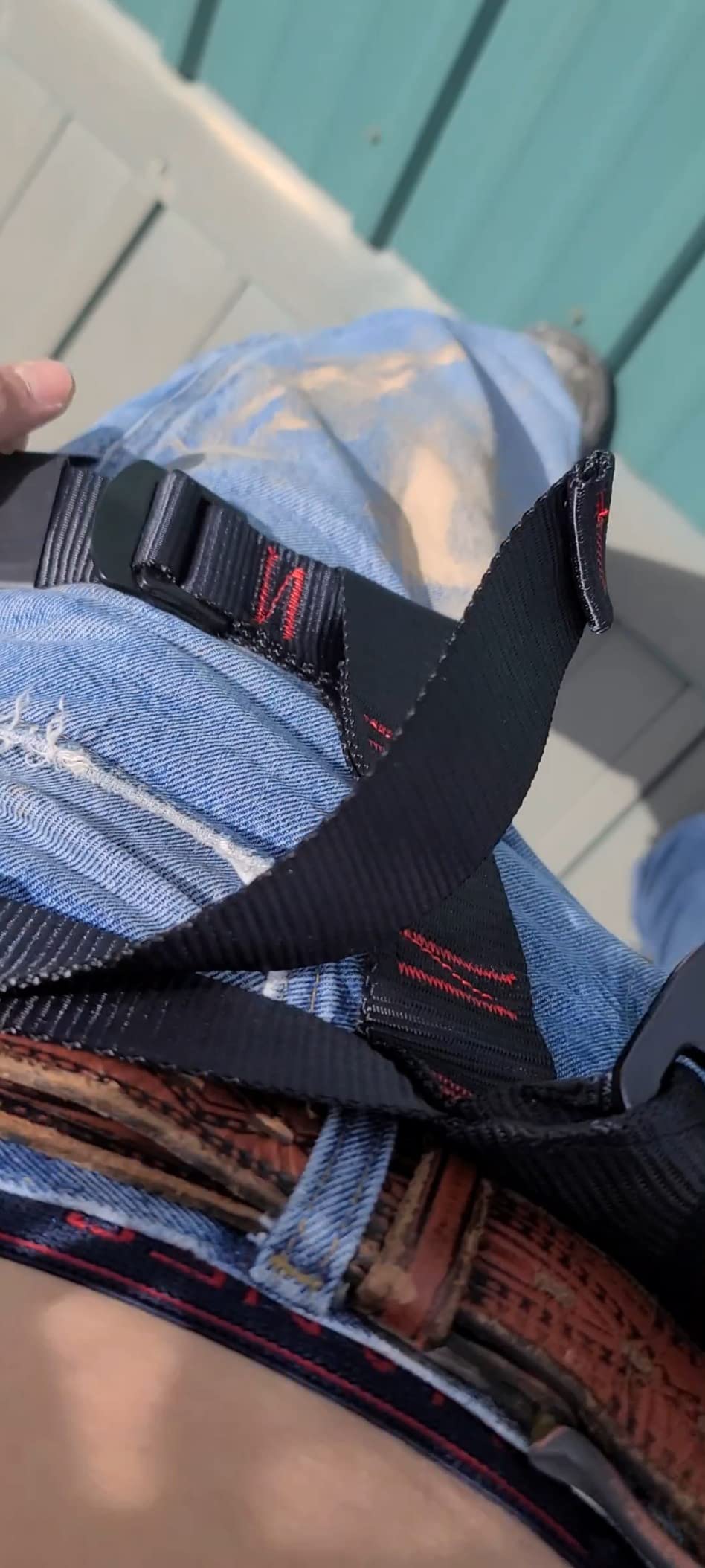 Adjustable Thickness Climbing Harness Half Body Harnesses for Fire Rescuing Caving Rock Climbing Rappelling Tree Protect Waist Safety Belts customer photo 2