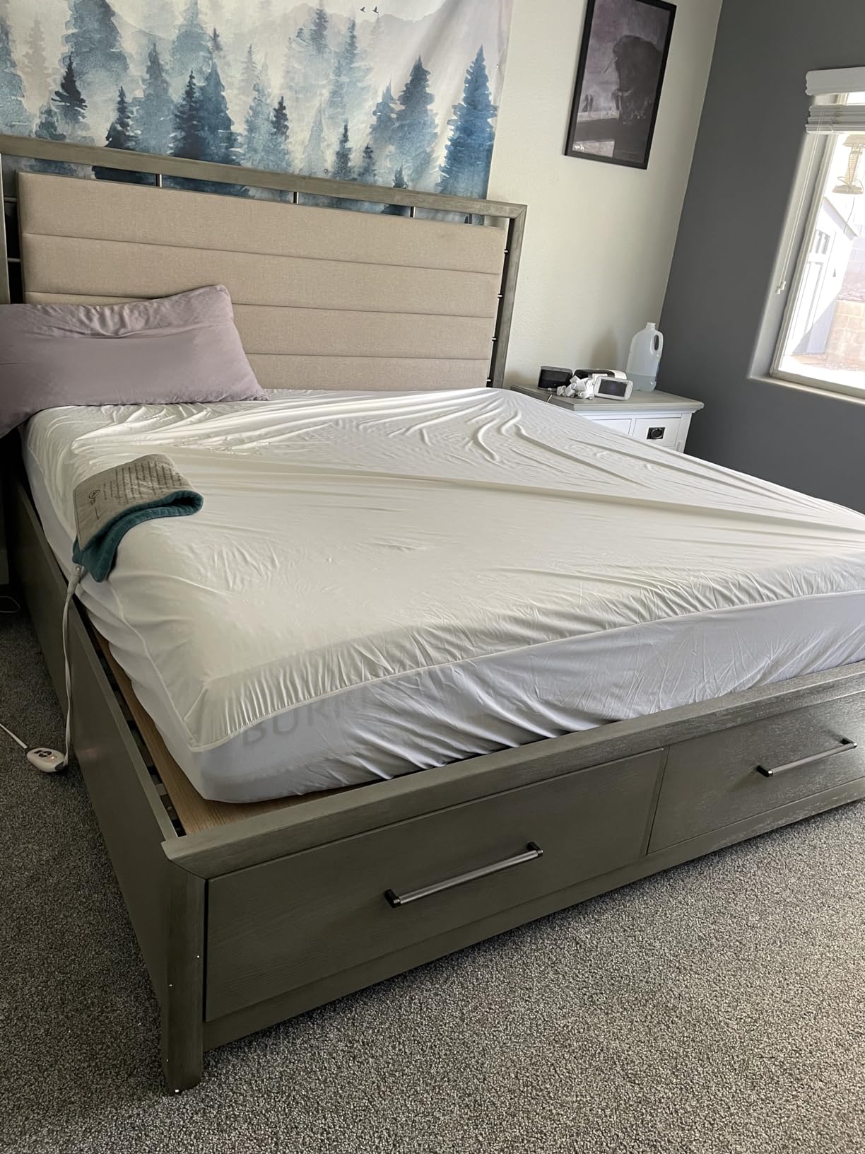 Serta Power Chill Queen Size Waterproof Mattress Cover, Soft and Breathable Cooling Mattress Protector, 15