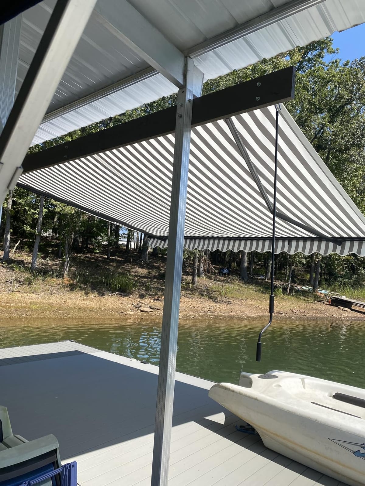 ALEKO Patio Awning Caribbean Black Frame, 10x8 Onyx Black | Hand-crank retractable sunshade customer photo 1