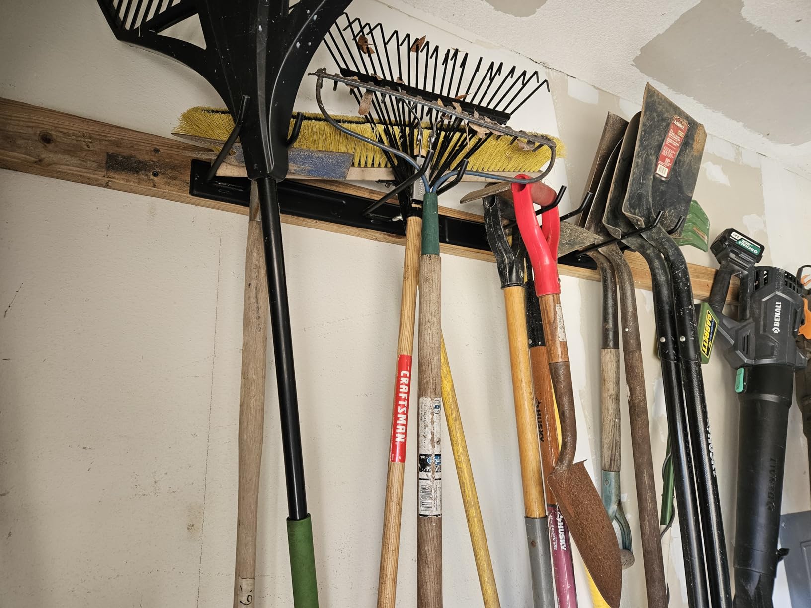 StoreYourBoard Garage Tool Organizer, 36 in, Holds 250 lb | Garden Tool Rack Wall Mount, Garden Tool Organizer, Shovel Wall Mount, Rubber Coated Hooks customer photo 1
