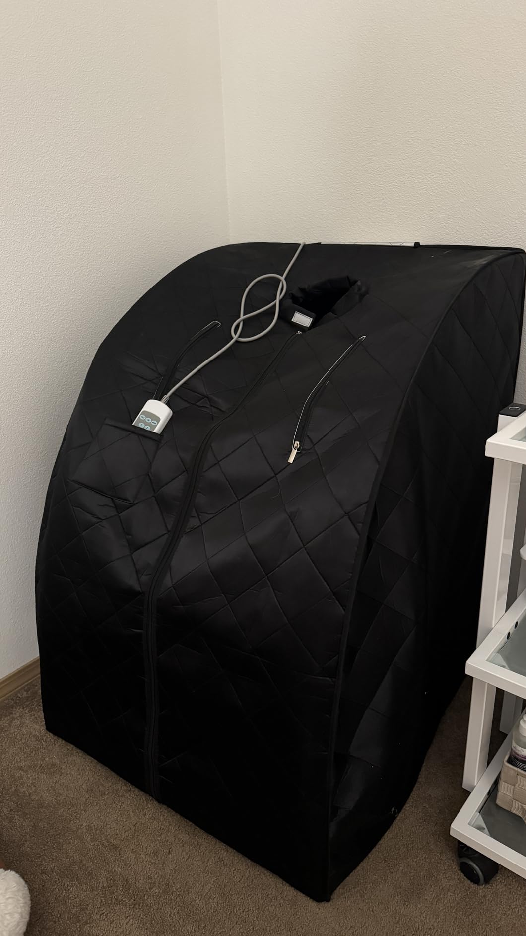 ZONEMEL Portable Infrared Sauna, 1 Person at Home Full Body Sauna, Individual Home Spa Tent with Heating Foot Pad, Upgraded Sauna Chair (L 27.6'' x W 31.5'' x H 37.8'', Black) customer photo 1