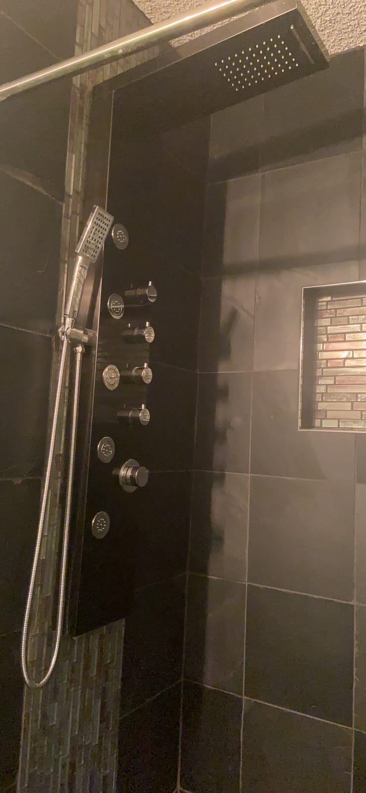 ROVATE 4-in-1 Rainfall Waterfall Shower Panel Tower System, Brushed Finish | Shower Column with Body Massage Jets and Handheld, Stainless Steel High Pressure, Use Multiple Functions Simultaneously customer photo 2
