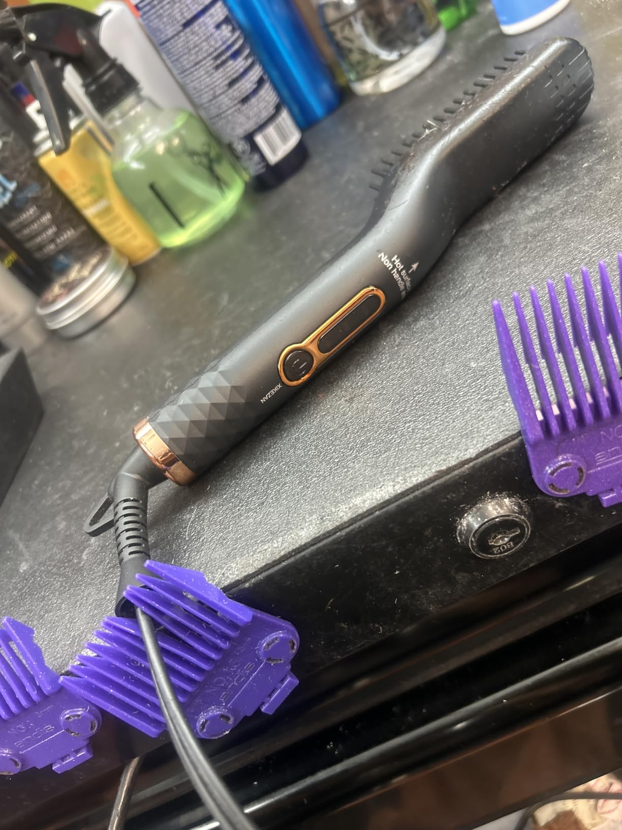 Beard Straightener for Men w/Beard Oil, Balm, Comb & E-Book for All Beard Type, Dual Voltage Travel-Friendly, Auto Shut-Off, Anti-Scald Feature Heated Straightening Brush Kit customer photo 2