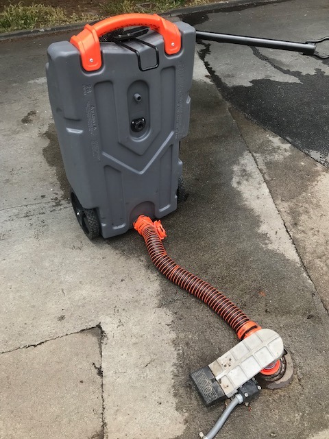 Camco Rhino 36-Gallon Portable Camper/RV Tote Tank with Steerable Wheels (39007) customer photo 2
