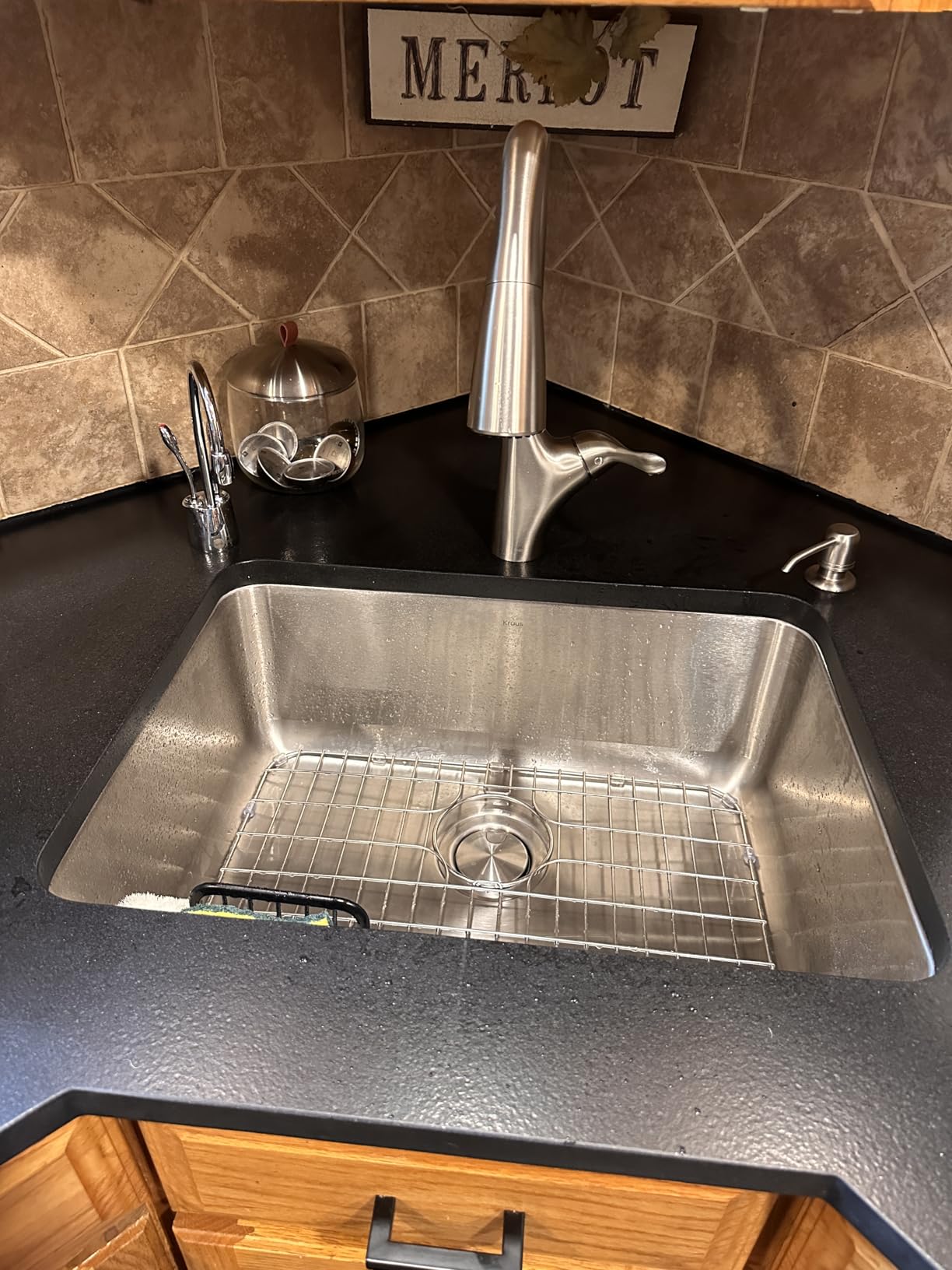 KRAUS Stainless Steel 33 in 16 Gauge Undermount Sink KA1US33B | 16-gauge TRU16 steel, radiant pearl finish masks scratches, rounded corners, NoiseDefend foil-layer soundproofing customer photo 2