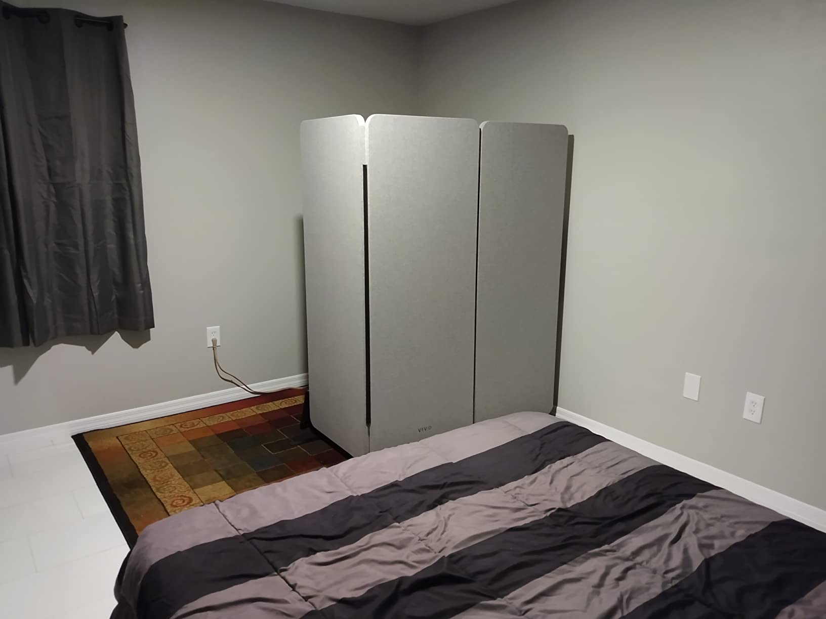 VIVO Freestanding 72 x 66 inch Privacy Panel, Cubicle Divider, Acoustic Wall Partition, x3 24 inch Panels, Gray, PP-3-T072G customer photo 2