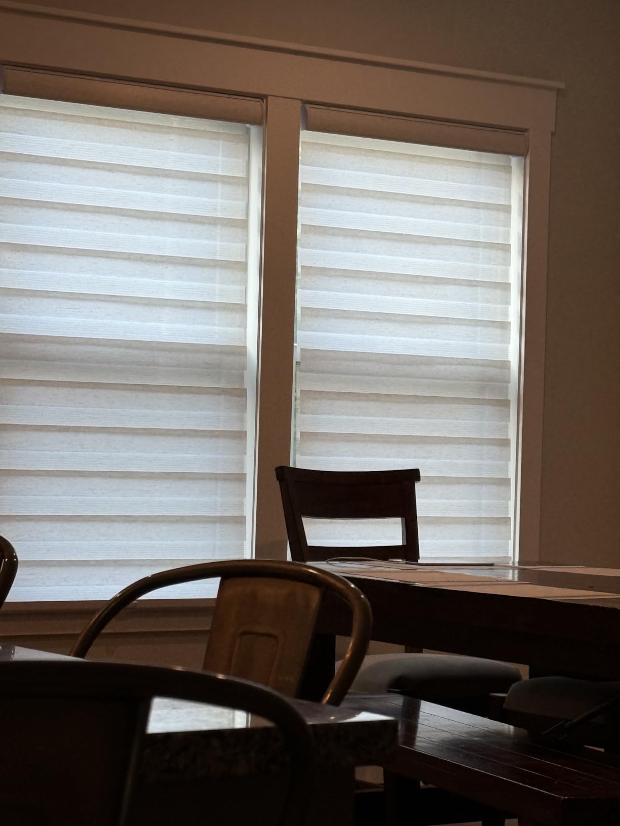 CHICOLOGY Zebra Blinds Cordless, Light Filtering, White Shade, 34W x 72H | Dual Layer Zebra Shade, Light Filtering for Windows, Cordless Child Safe, Inside Outside Mount, Bedroom Living Room customer photo 2