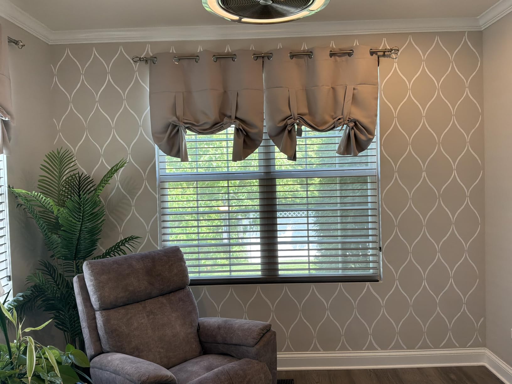 Pony Dance Blackout Roman Shades Curtains - Bathroom Window Treatments Tie Up Curtain Valance for Small Window, 1 Piece, W 46 x L 63 in, Mocha customer photo 1