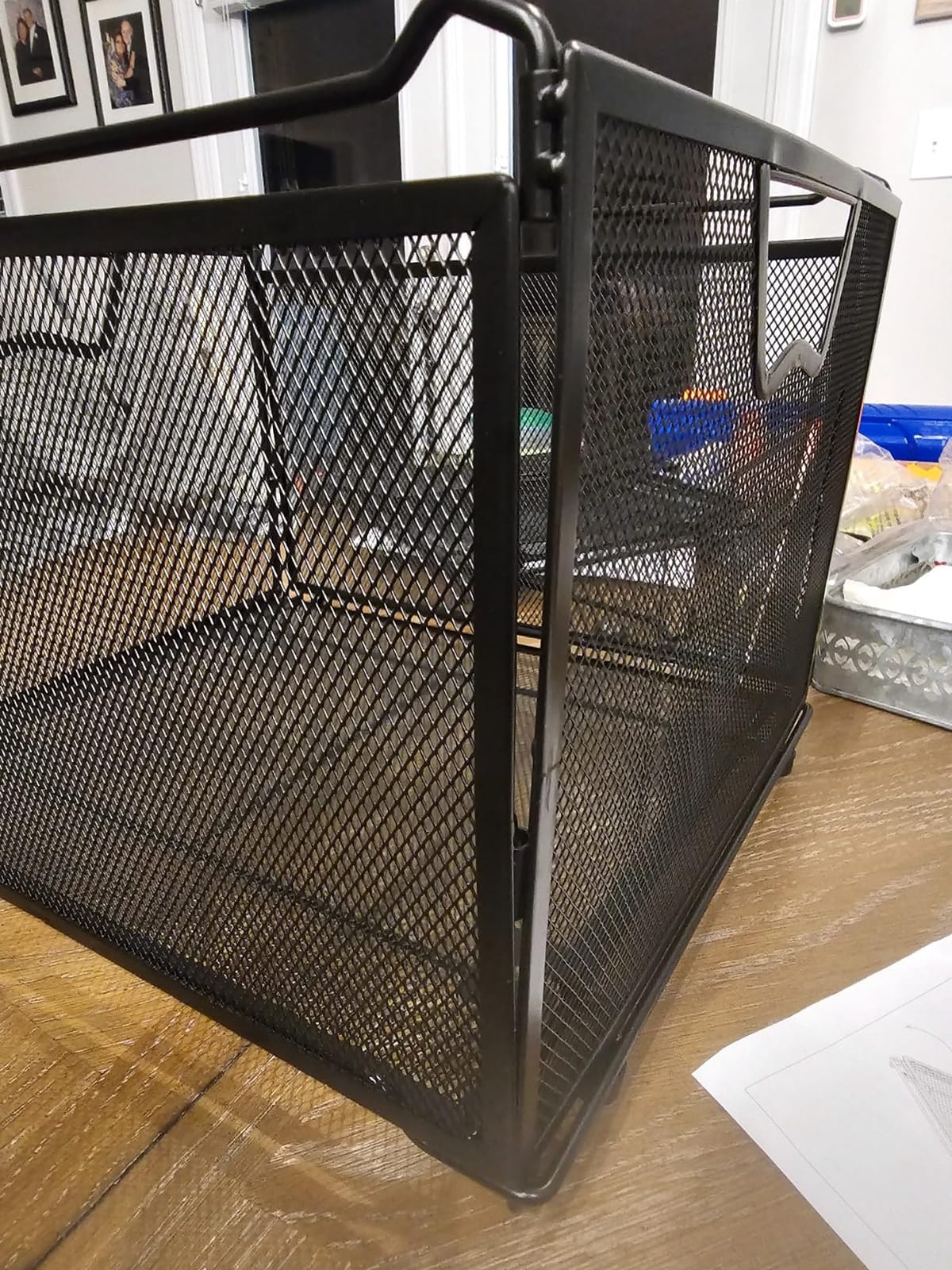 Simple Houseware Stackable Mesh Hanging Rolling File Cart, Black | File Folder Organizer with Lockable Wheels customer photo 2