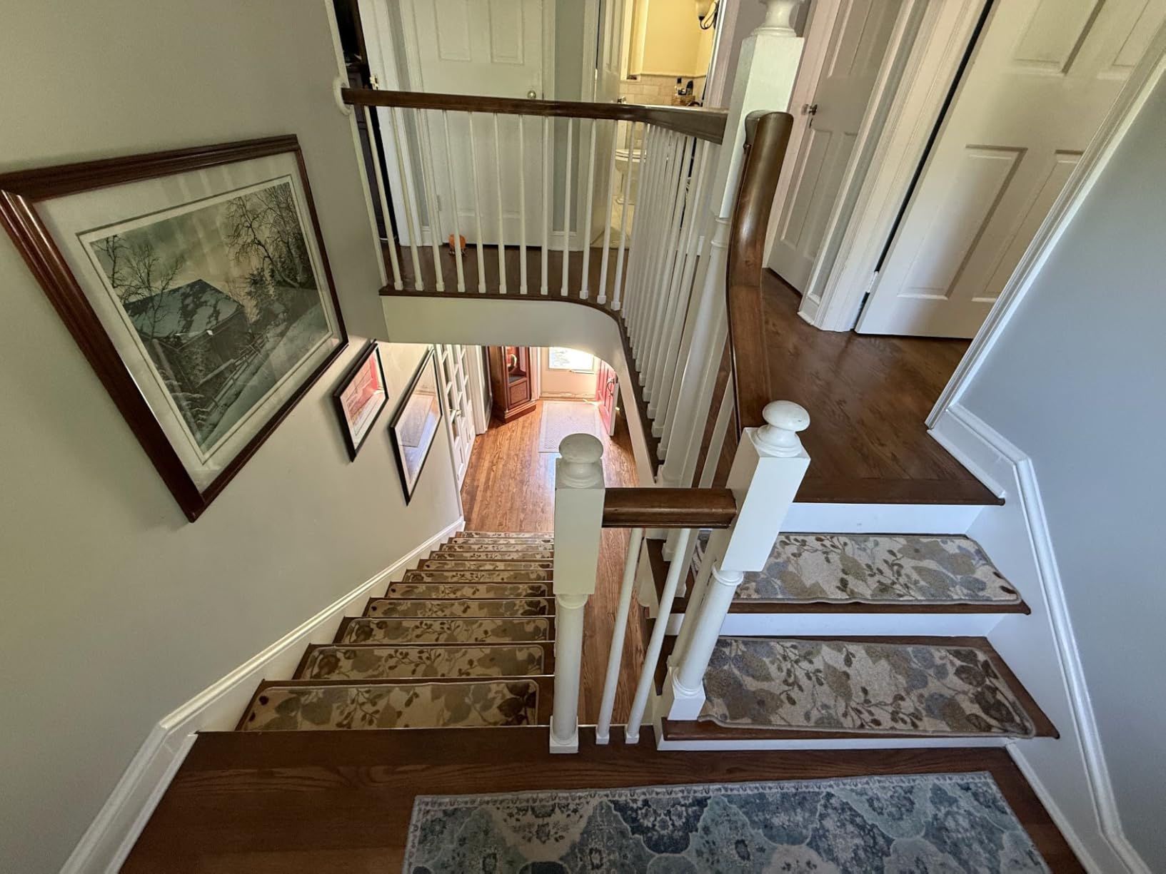 Oak Valley Designs Rounded Bullnose Carpet Stair Treads - Anti Slip Indoor Stair Mats for Wooden Stairs, Style: Bayside Charm, Crystal Canyon 31
