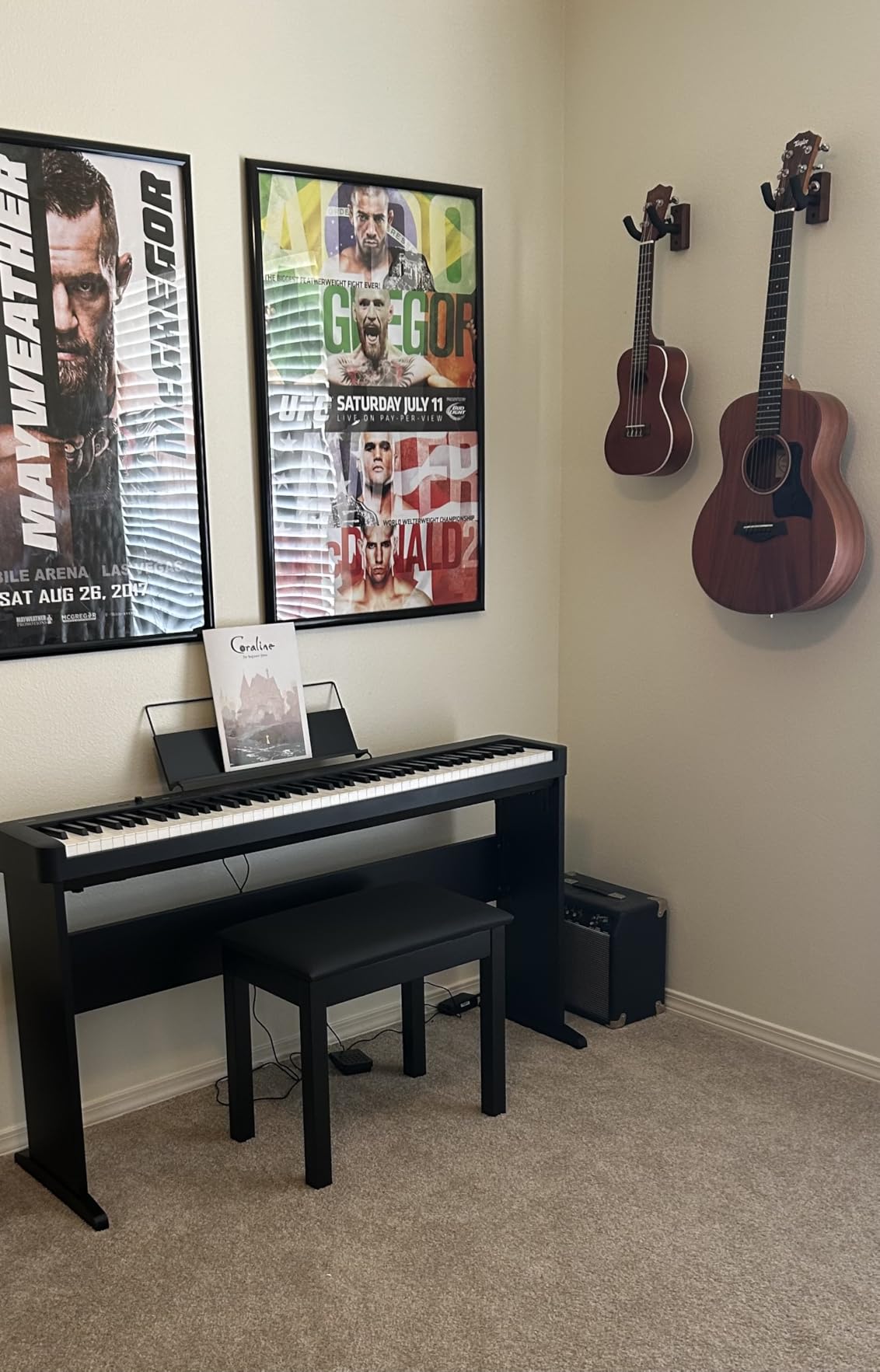 Donner Piano Bench with Storage, Solid Wood Keyboard Bench Piano Bookcase Stool Chair Seat with High-Density Sponges Pad, Black customer photo 2