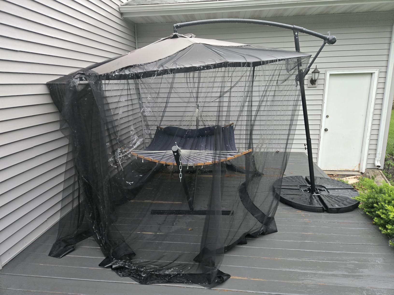 Best Choice Products 10ft Offset Cantilever Hanging Market Patio Umbrella, 8 Sturdy Ribs, Easy Adjustment - Sky Blue customer photo 2