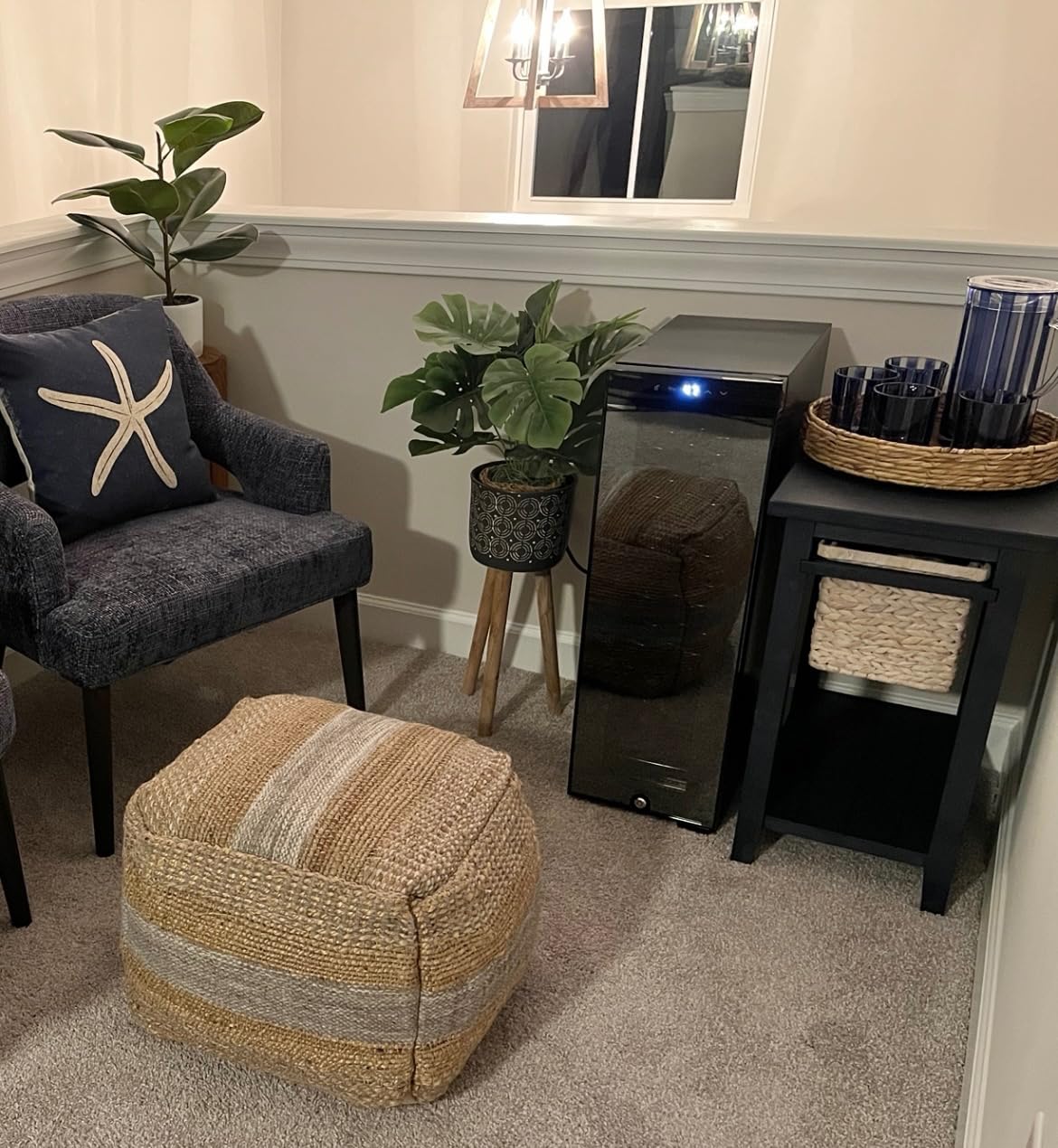 Ivation 12 Bottle Compressor Wine Cooler, Freestanding Fridge w/Lock, Black | Small, quiet wine refrigerator and cellar with a UV glass door, LED lighting, and 41-64F digital temperature control. customer photo 1