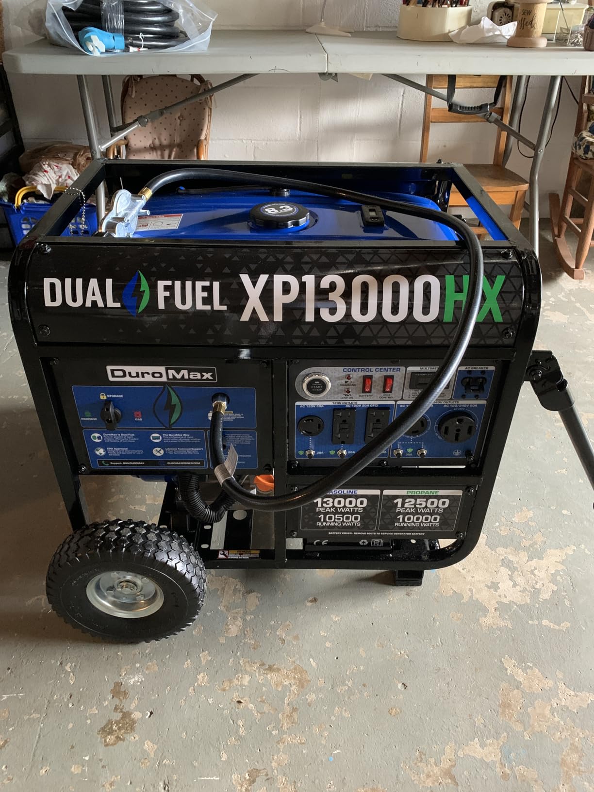 DuroMax XP13000HX 13,000-Watt Dual Fuel Portable Generator - Gas & Propane, Electric Start, Whole Home Power Backup, Transfer Switch Ready, RV & Emergency Ready customer photo 2