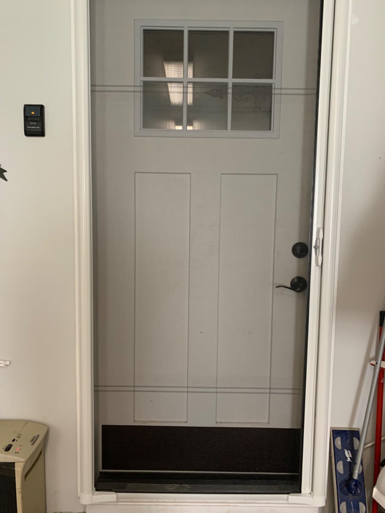 LARSON Brisa Sandstone Retractable Screen Door Thin Mesh 32-36 in Wide | Single, Thin Mesh Screen, High Visibility, Front Doors customer photo 1