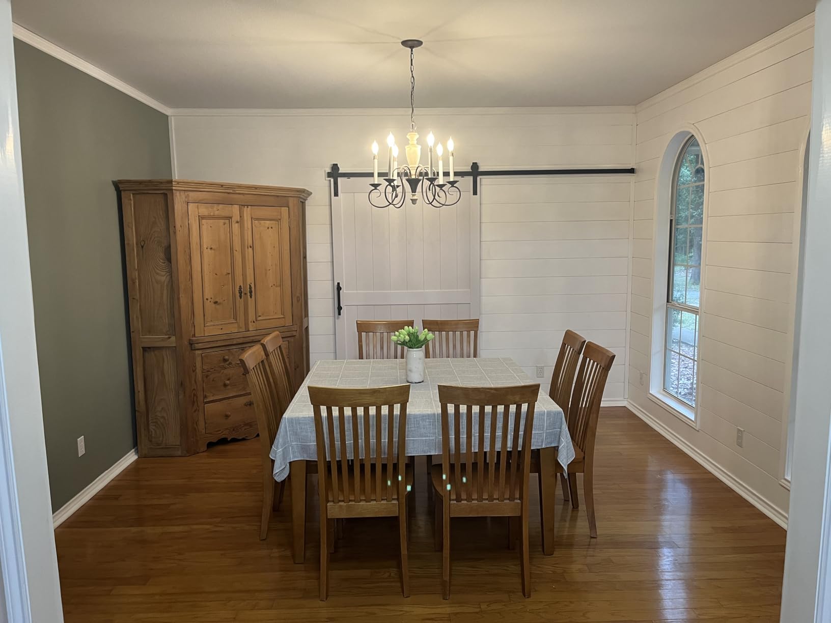 36 x 84in MDF Sliding Barn Door with 6.6ft Barn Door Hardware Kit & Handle | White Solid Barn Door Slab Covered with Water-Proof PVC Surface, Pre-Drilled Holes Easy Assembly, H-Frame customer photo 1