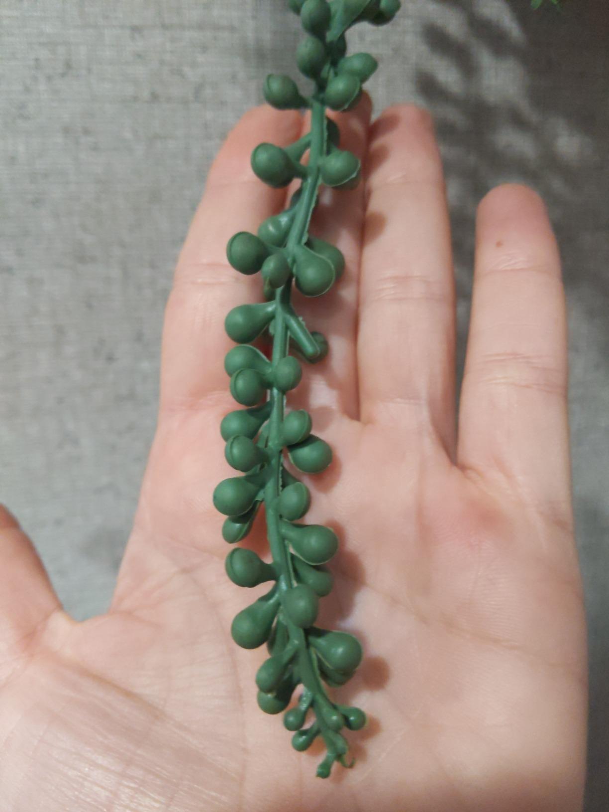 MyGift Faux String of Pearls Plant White Ceramic Wall Planter Set of 3 | Realistic Faux Greenery, Ceramic Hanging Container, Jute Rope Accent, Wall Decor Plant Display, No Watering Required customer photo 2