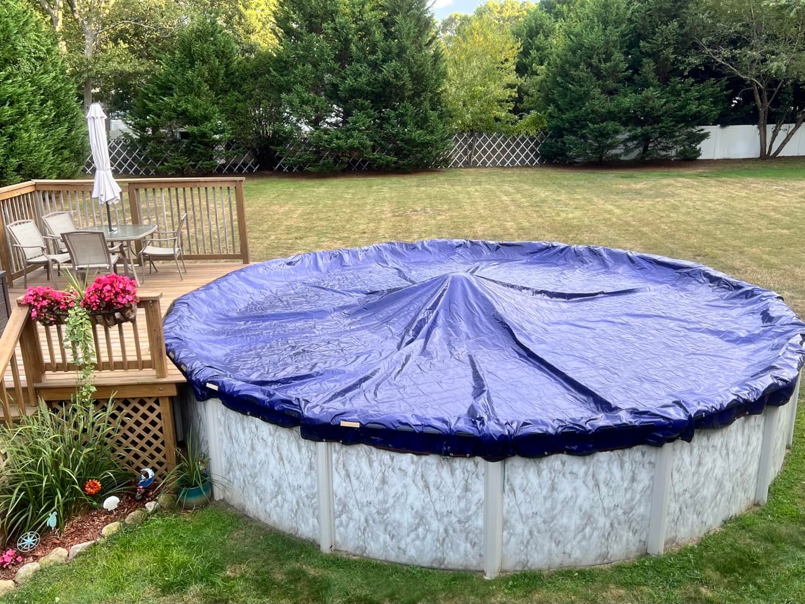 Winter Pool Cover 24 ft Round for Above Ground | Extra Thick & Durable Above-Ground Pool Cover | Sapphire Series of Premium Cold- and UV-Resistant Pool Cover | by Yankee Pool Pillow customer photo 1