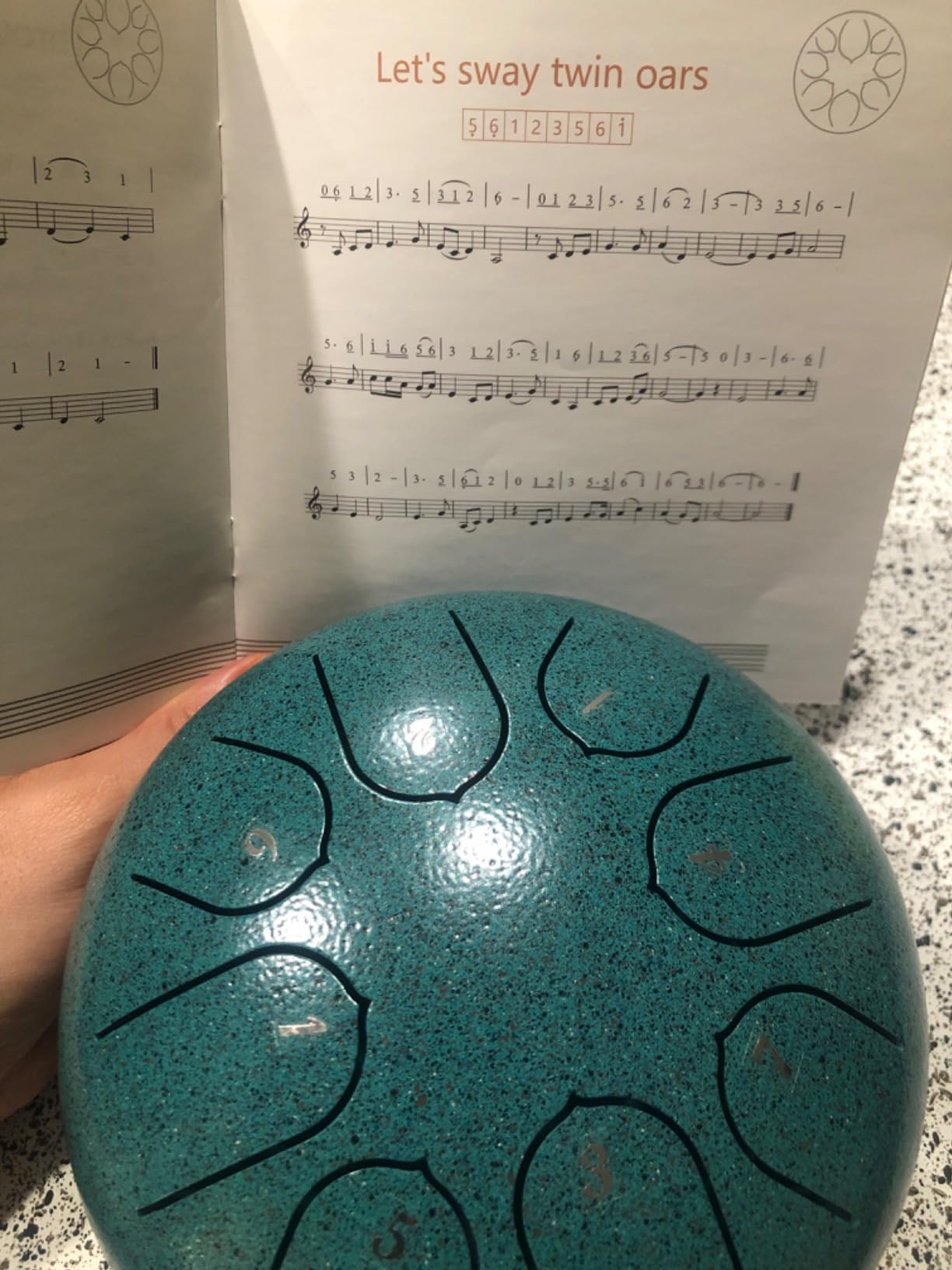Steel Tongue Drum 6 Inch 8 Notes Musical Instrument, Rain Drum Style Gift | Adults & Beginners Percussion for Music Education, Calming, Relaxation, Meditation (Malachite) customer photo 1