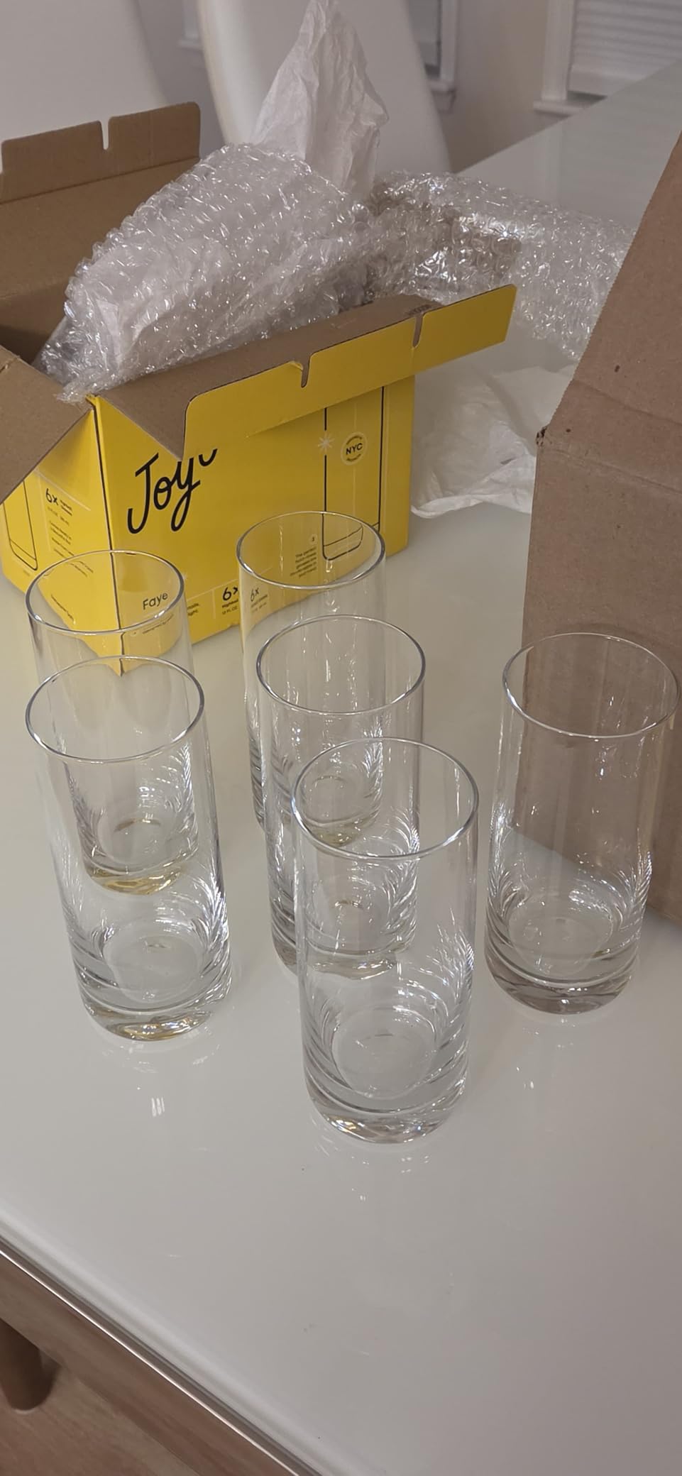 JoyJolt Faye 13oz Highball Glasses, 6pc Tall Glass Sets. Lead-Free Crystal Drinking Glasses customer photo 1