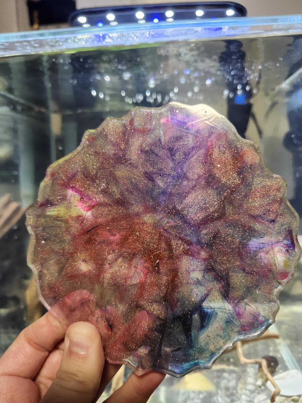 LET'S RESIN 4Pcs Resin Coaster Molds, Druzy Geode Agate Silicone Coaster Molds for Epoxy Resin, 5Inches Large Mould for DIY Art Craft Cup Mats, Durable and Flexible Moulds customer photo 1