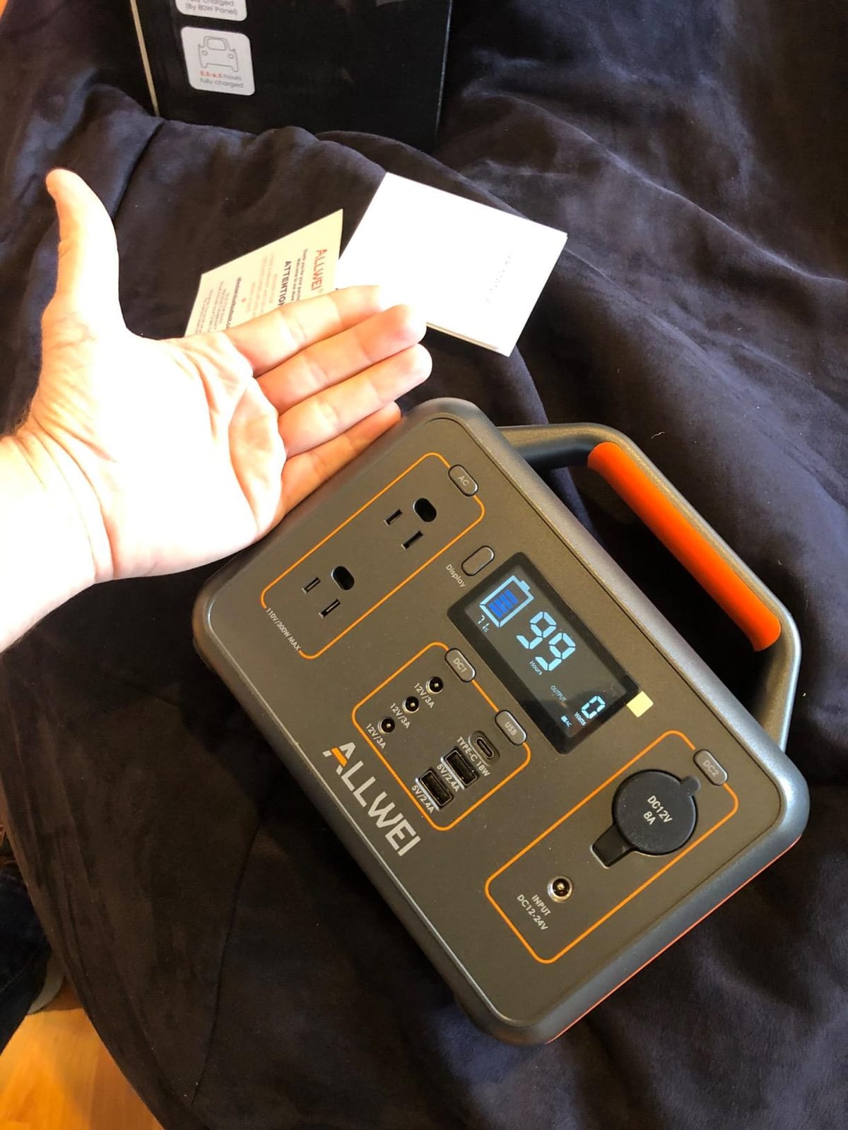 ALLWEI Portable Power Station 300W, 256Wh Solar Generator LiFePO4 Battery | Pure Sine Wave AC Outlet, PD 60W Fast Charging, MPPT & BMS Protection, Compact for Camping Outdoor Home Backup Emergency CPAP customer photo 1