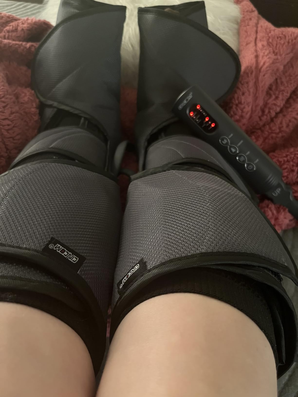 CINCOM Leg Massager with Heat and Air Compression FSA-HSA | Calf Foot Leg Massager for Circulation with 2 Heat 3 Modes 3 Intensities Adjustable Leg Wraps Gifts (with 2 Extensions) customer photo 2