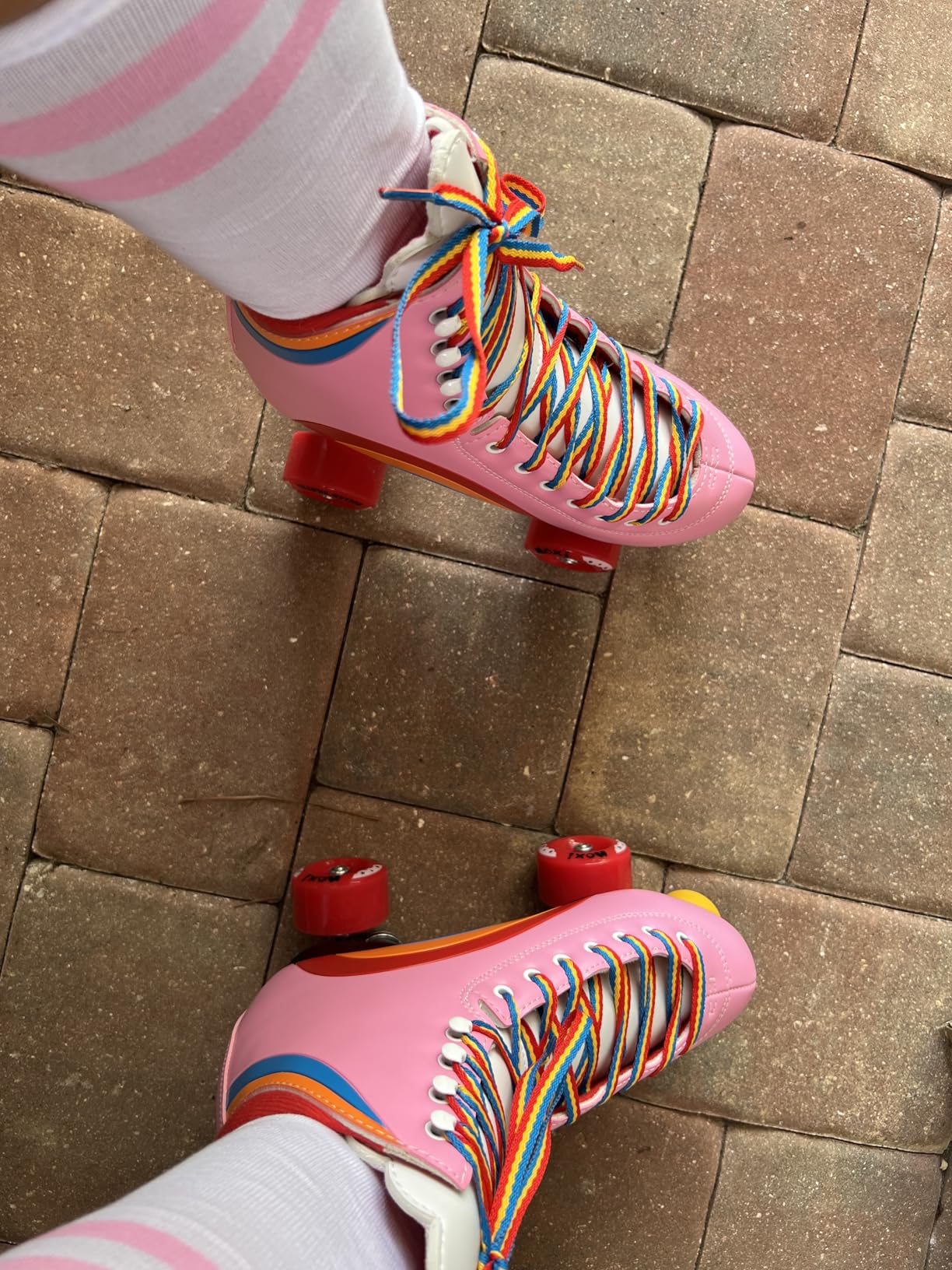 Moxi Rainbow Rider Roller Skates for Women - Beautiful, Durable, Supportive Rainbow Skates with Padded Lining, a Sturdy Plate, and Soft Outdoor Wheels customer photo 1