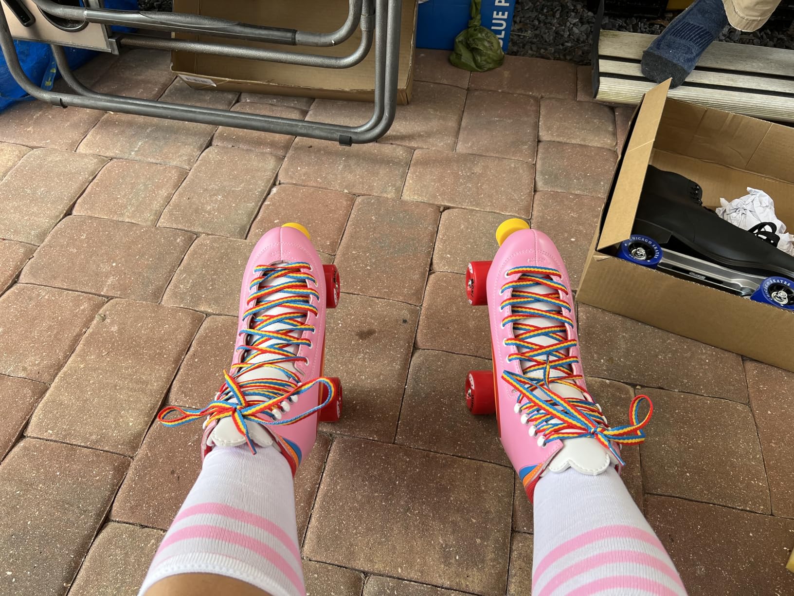 Moxi Rainbow Rider Roller Skates for Women - Beautiful, Durable, Supportive Rainbow Skates with Padded Lining, a Sturdy Plate, and Soft Outdoor Wheels customer photo 2