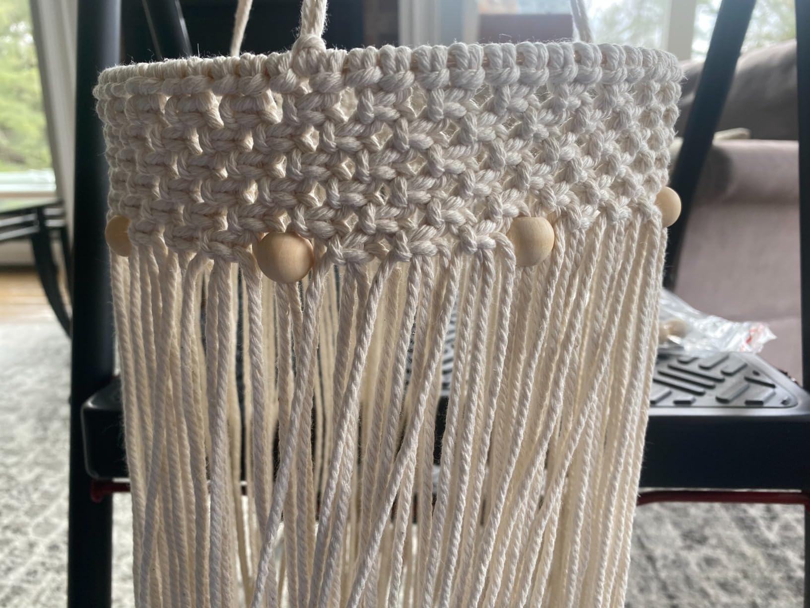 87pcs Macrame Kits for Beginners 3mm x 220yards Natural Cotton Macrame Cord Wall Hanging Kit, Macrame Supplies Best for Macrame Plant Hanger with Wooden Beads,Wooden Rings customer photo 2