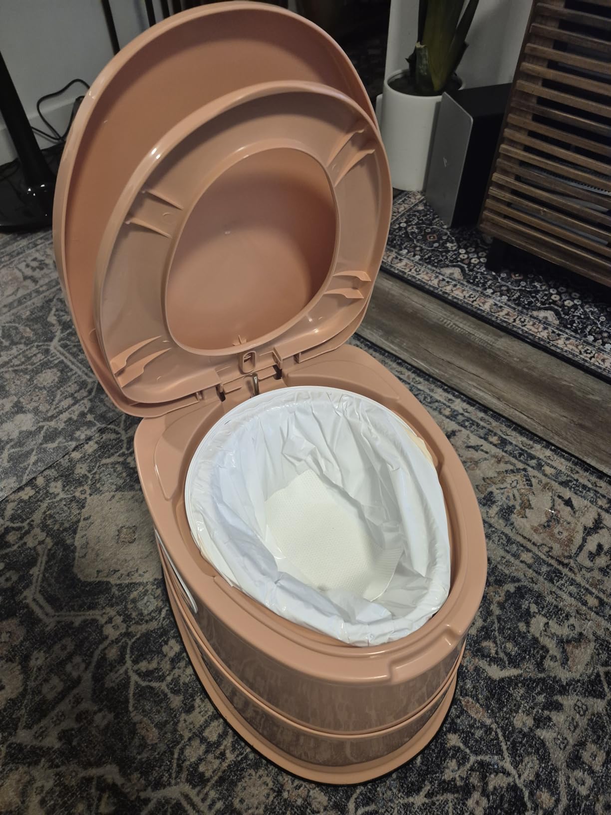 VINGLI Portable Toilet | Indoor Outdoor Commode w/Detachable Inner Bucket & Removable Paper Holder, Lightweight & Compact for Camping, Boat, Van, Emergency Use (Grey) customer photo 2