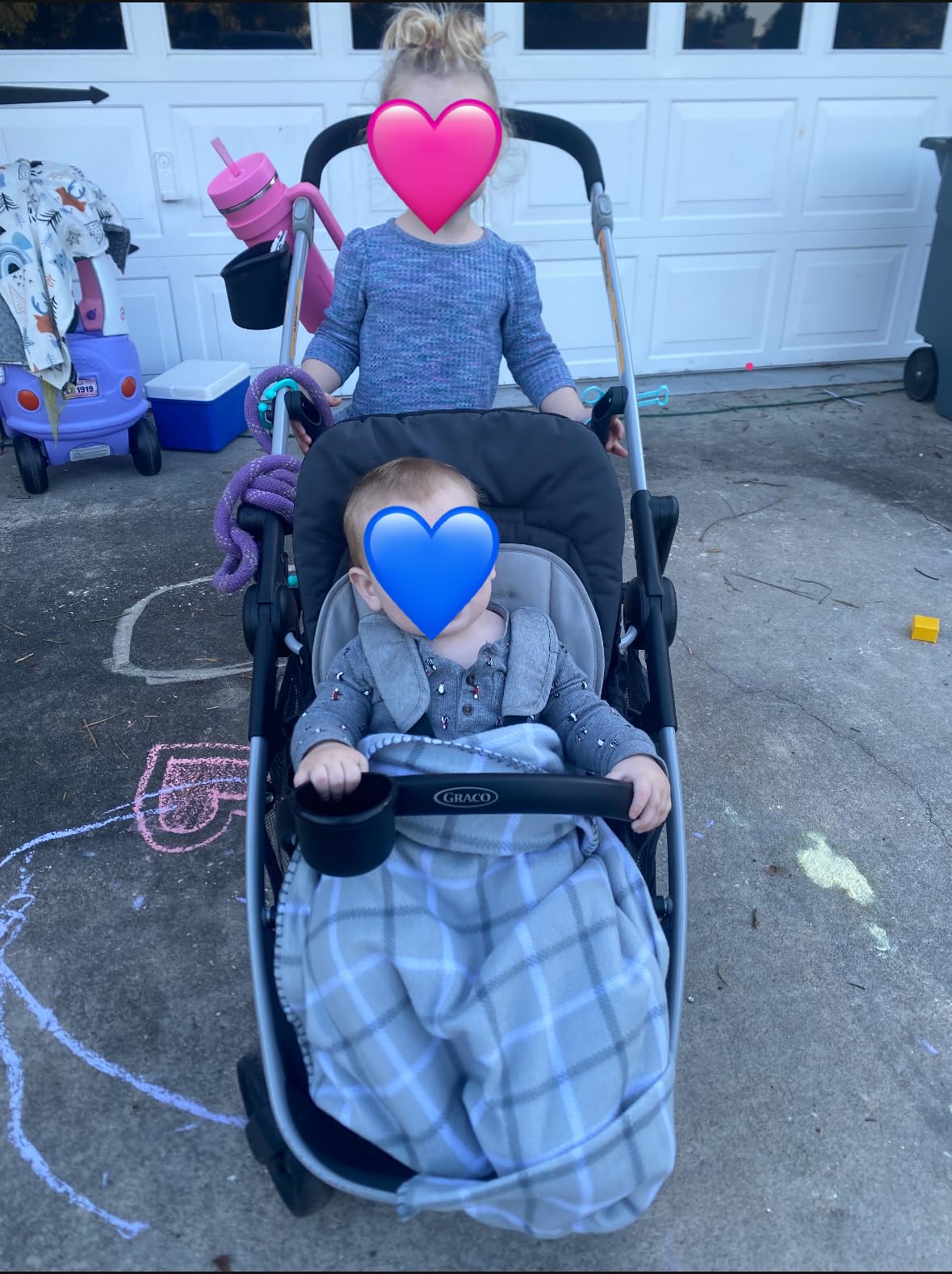 Graco Ready2Grow 2.0 Double Stroller, Twin Baby Stroller Features Bench Seat and Standing Platform Options, Compact Fold Perfect for Baby Travel, Rafa customer photo 1