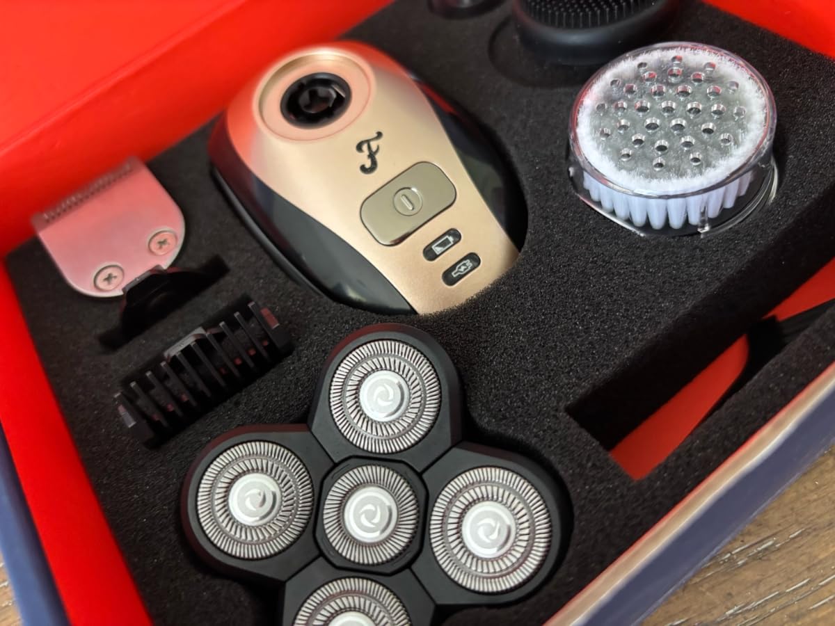 Freebird FlexSeries Electric Head & Body Hair Shaver, Cordless Rechargeable Wet/Dry Skull Bald Head Waterproof Razor with Rotary Blades, Clippers, Nose Trimmer, Brush, Massager customer photo 1