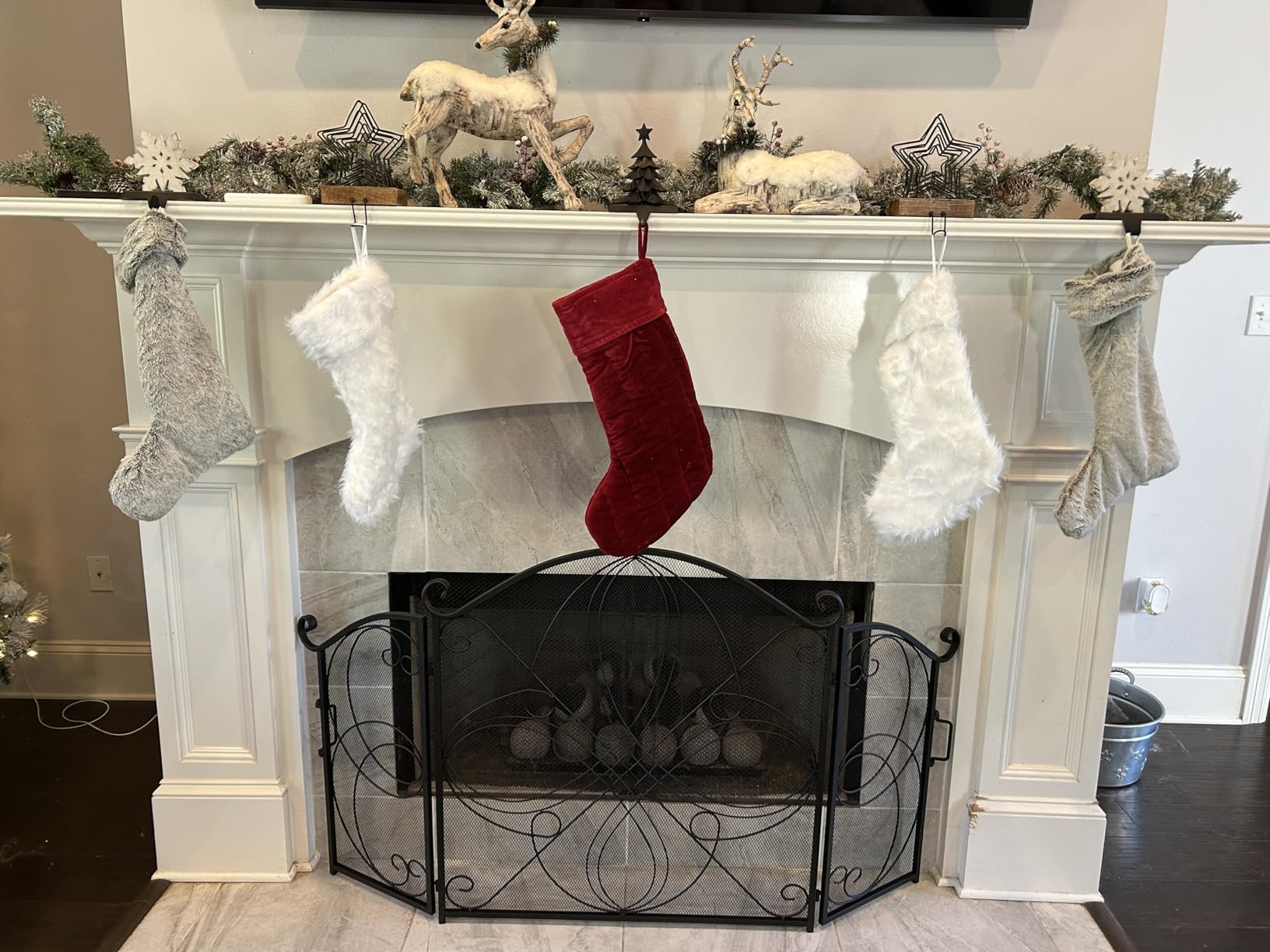 Best Choice Products 3-Panel 55x33in Solid Wrought Iron See-Through Metal Fireplace Screen, Spark Guard Safety Protector w/Decorative Scroll - Pewter customer photo 1