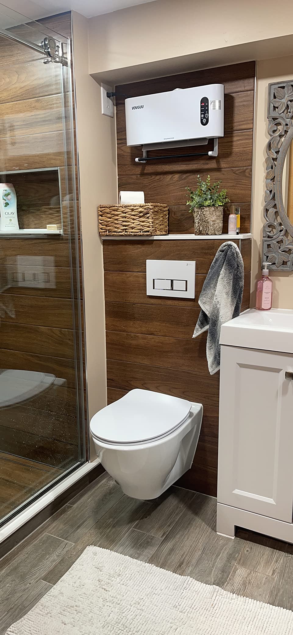 In-Wall Toilet Combo Set - Toilet Bowl With Soft-Close Seat, Wall Hung Tank And Carrier System, Push Buttons Included customer photo 2