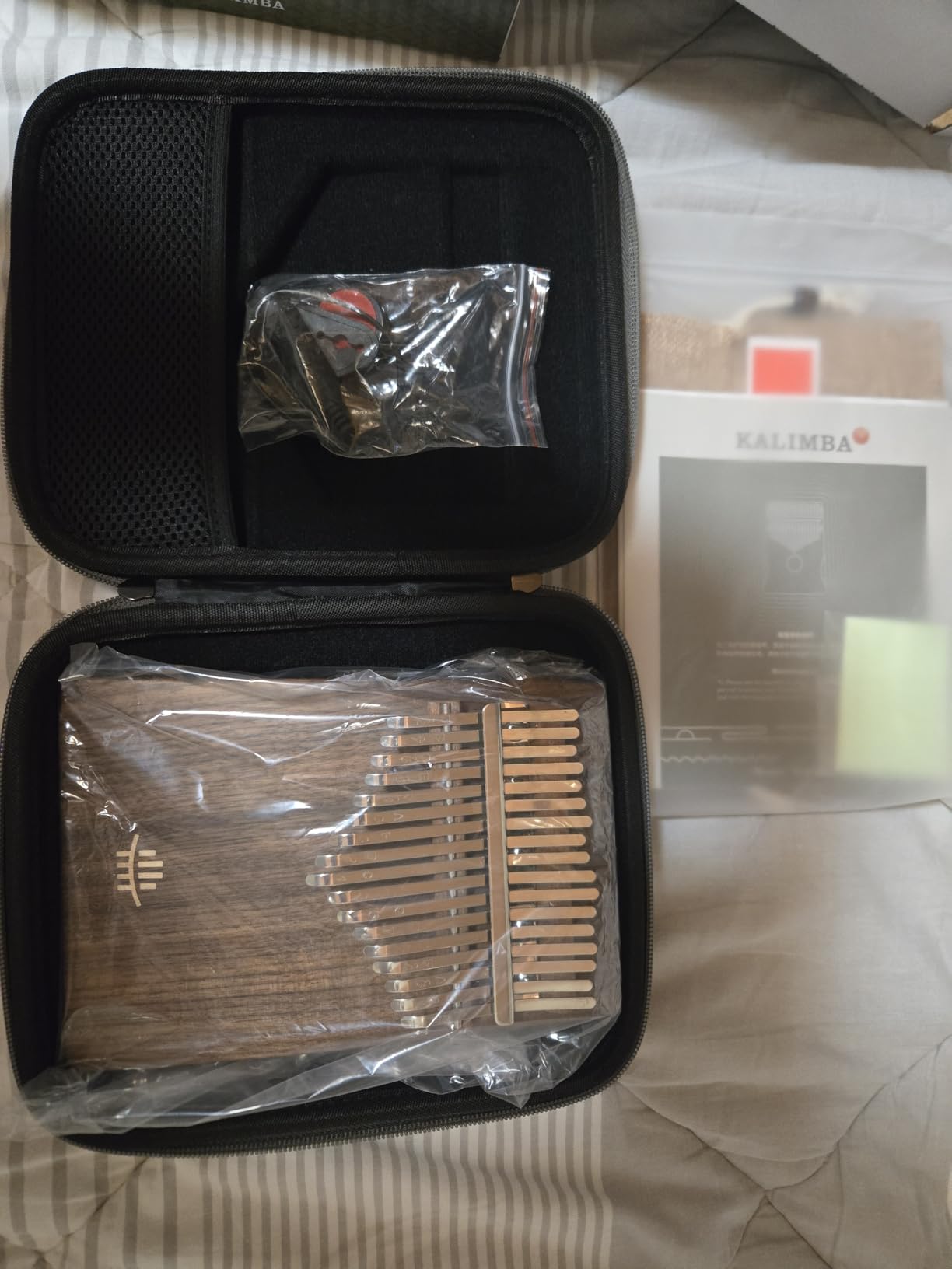 Hluru Kalimba 17 Keys | Black Walnut Sloped Flat board Thumb Piano Instrument | Class A Calimba with Carry Box Birthday Present Gifts customer photo 1