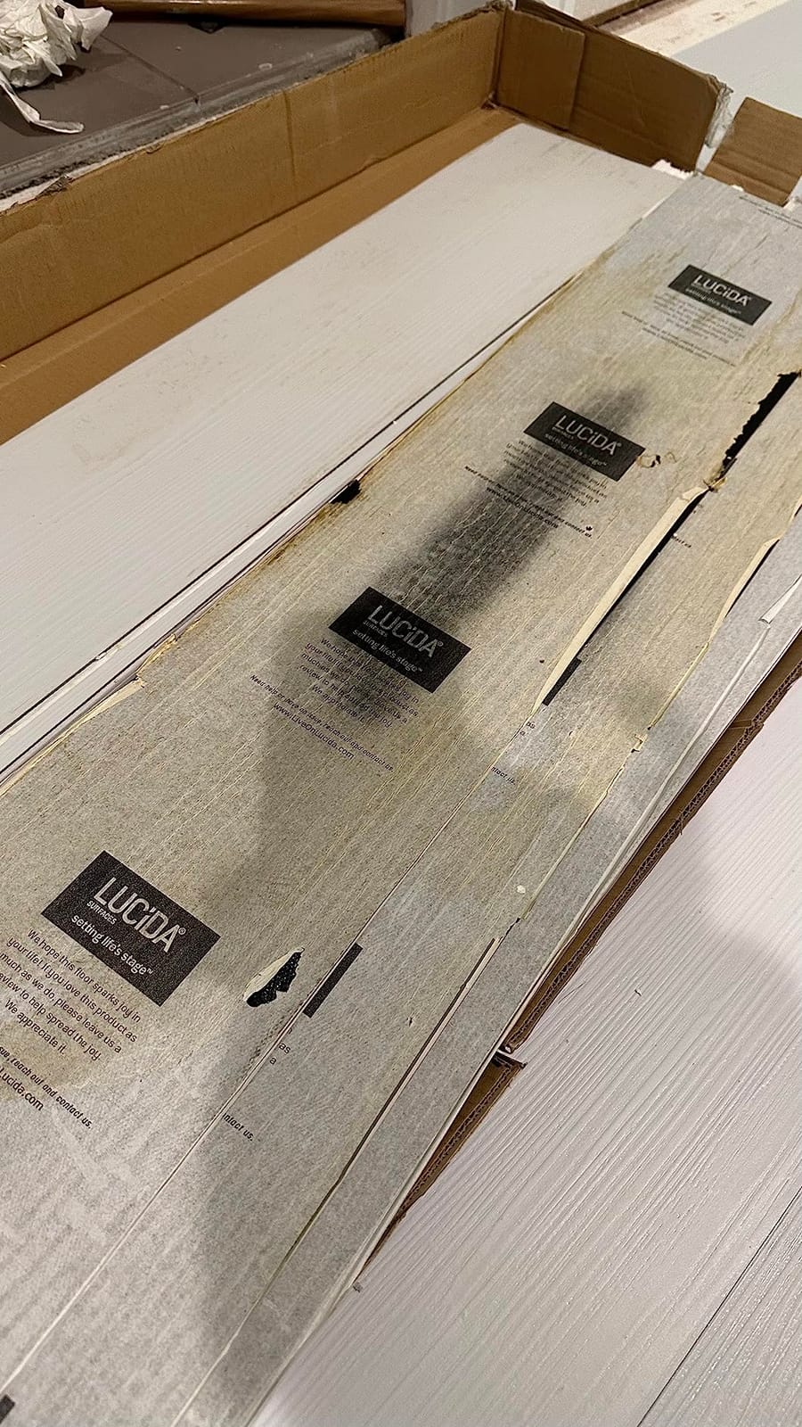 LUCiDA SURFACES Luxury Vinyl Flooring Tiles-Peel and Stick Floor Tile for DIY Installation-36 Wood-Look Planks-Honey-BaseCore-54 Sq. Feet customer photo 1
