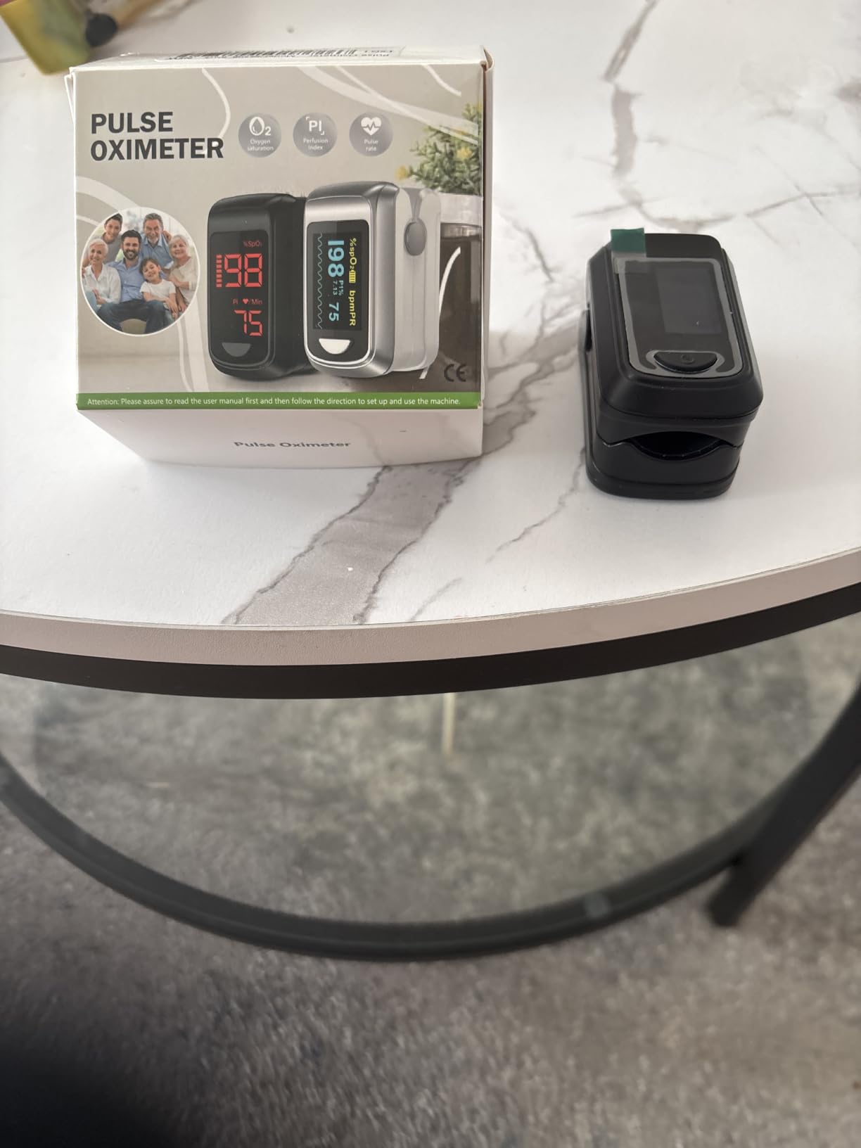 Healthtree JKS50B Pulse Oximeter Fingertip - Blood Oxygen monitor Fingertip with Perfusion Index, Fast 5-8s Reading, Large OLED Display, SpO2 & Heart Rate monitor for Home, Sports, Travel (Includes Batteries & Lanyard) customer photo 2