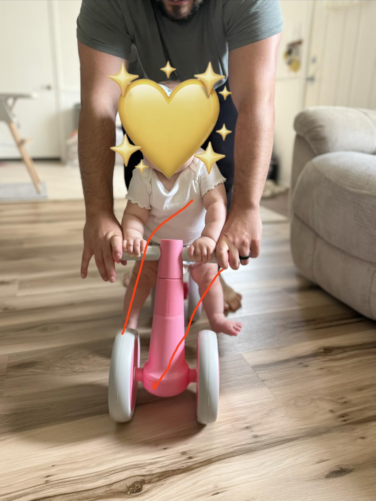 SEREED Baby Balance Bike for 1 Year Old Boys Girls 12-24 Month Toddler Balance Bike, 4 Wheels Toddler First Bike, First Birthday Gifts customer photo 2